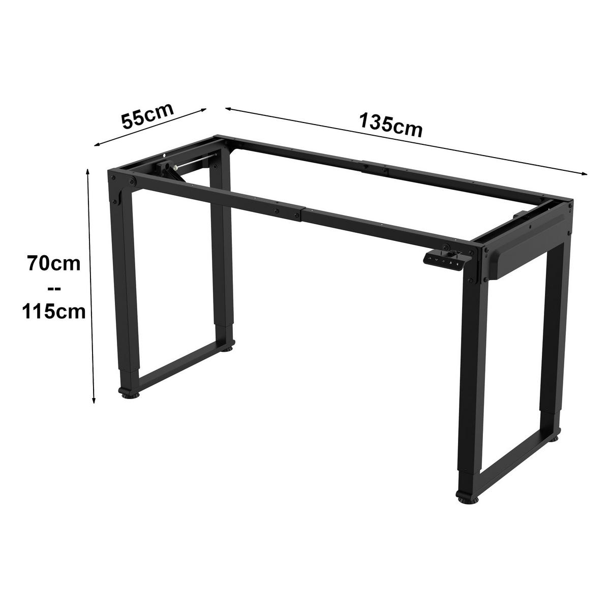 TISCHGESTELL Kirkkonummi - Schwarz, Metall (135/55/70cm) - pro.tec