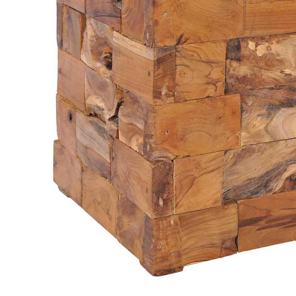 HOCKER Mit Stauraum Massivholz Teak - Braun, Holz (40/45/40cm) - vidaXL
