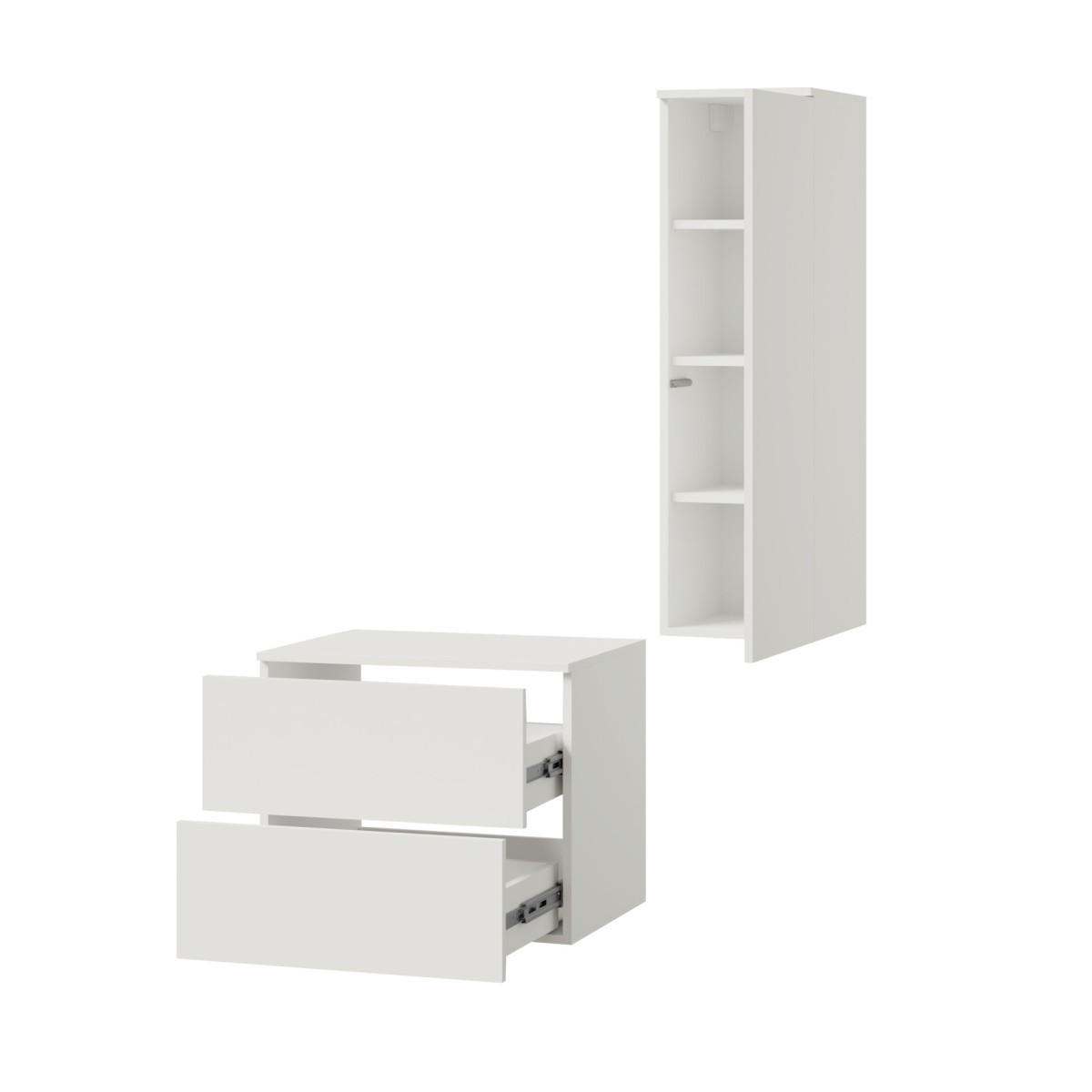 BADMÖBEL-SET Color Weiß 2-Teilig (2S 60 + 1D 100) - Weiß, Holzwerkstoff (90/160/45cm) - mzm24
