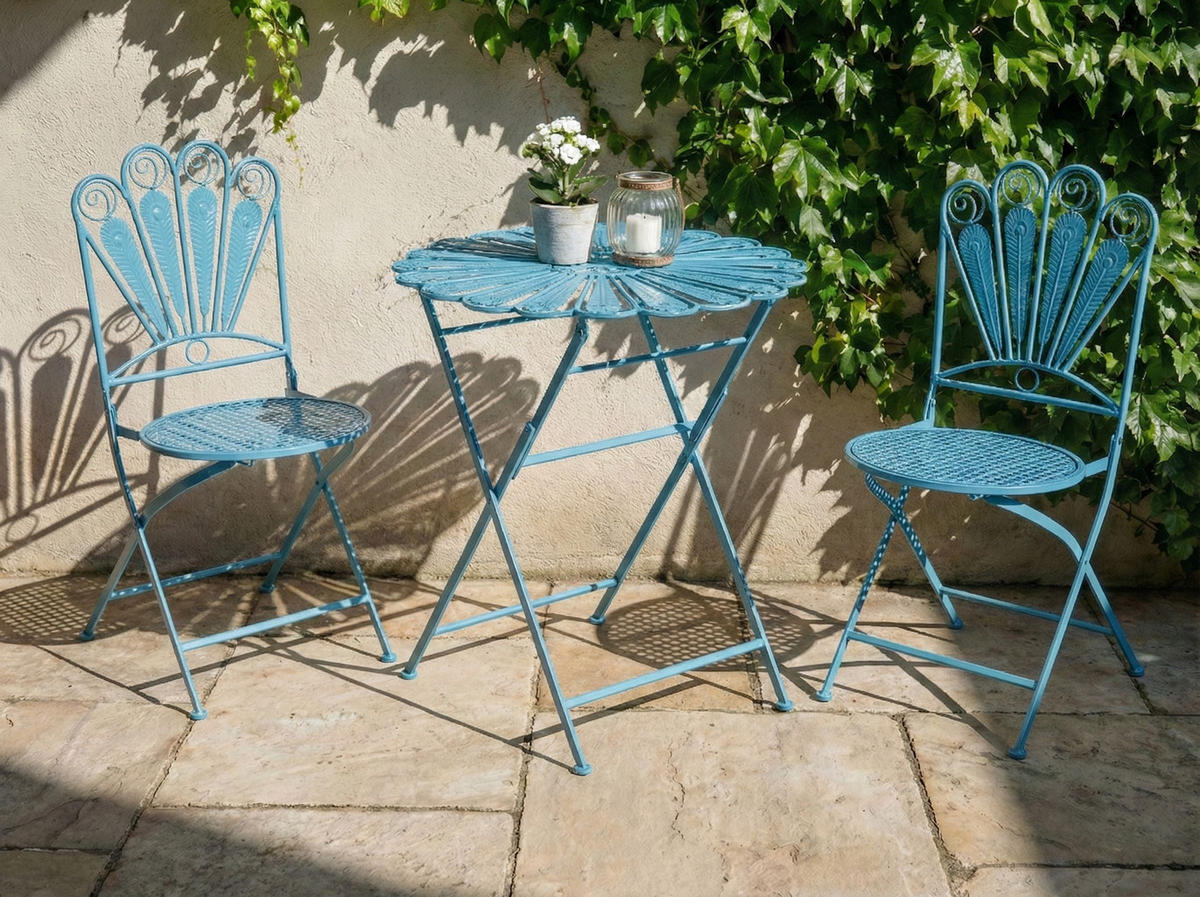 BISTRO STOLEK 71/71 cm Kov Modrý Pavia - modrá, kov (71/71/76cm) - Beliani