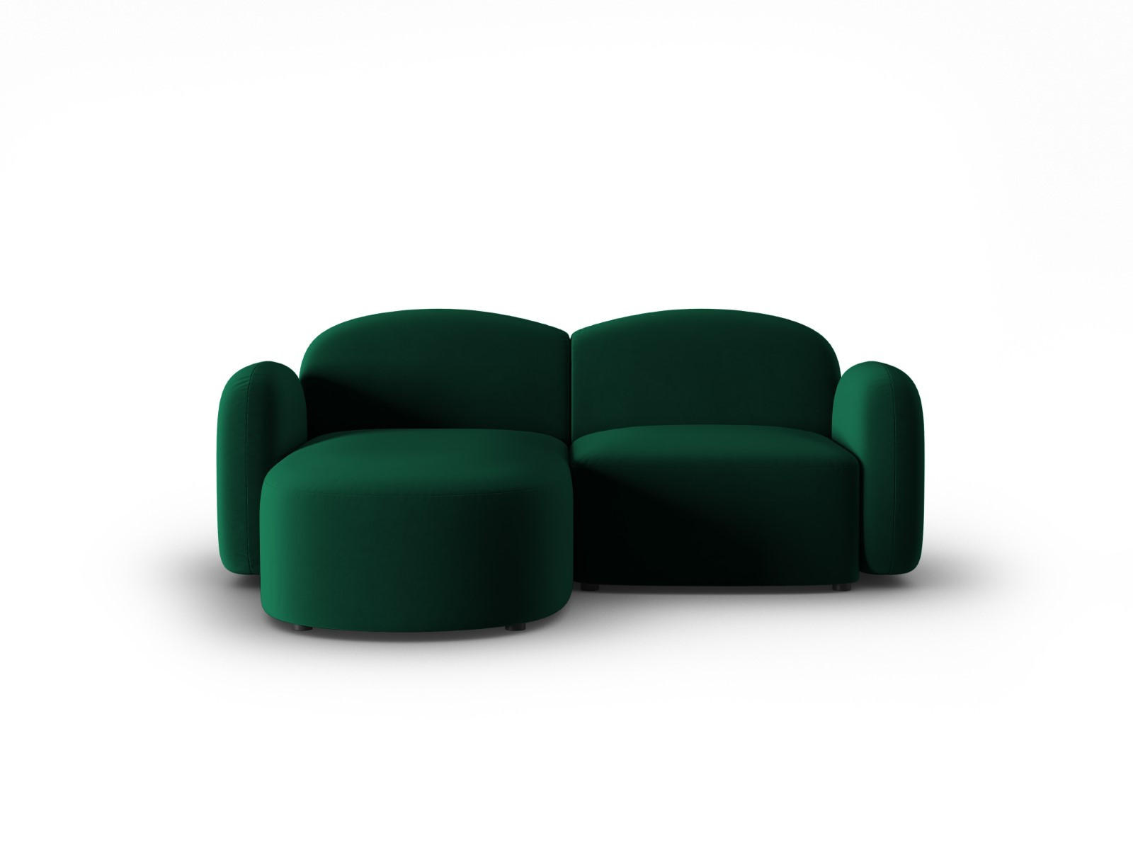 ECKSOFA links Blair aus Samt flaschengrün 3 Sitzplätze - Grün, Textil (155/194cm) - Micadoni