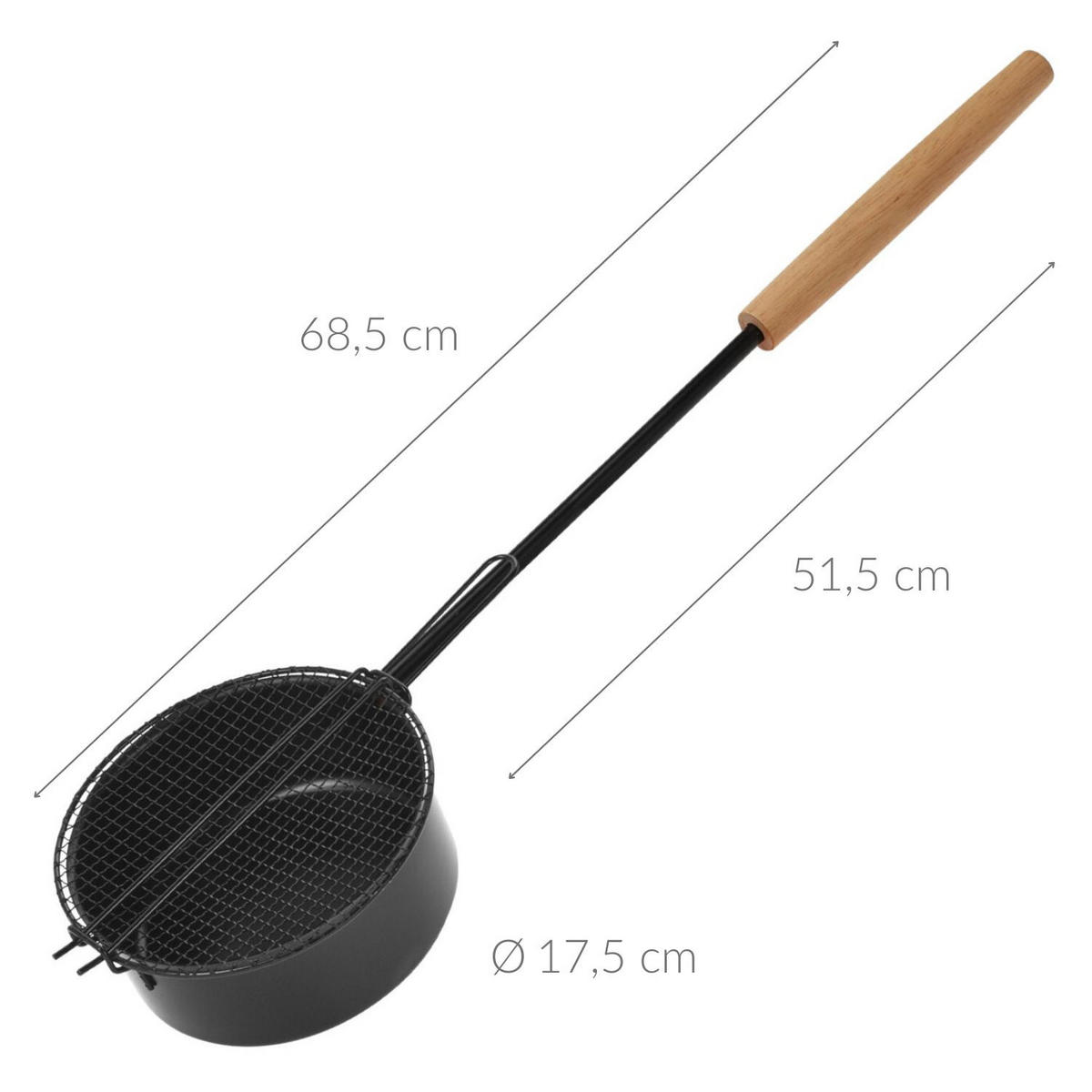 BRATPFANNE Feuerrost 51,5 cm - Schwarz, Metall (17.5/8/68.5cm) - Ambiance