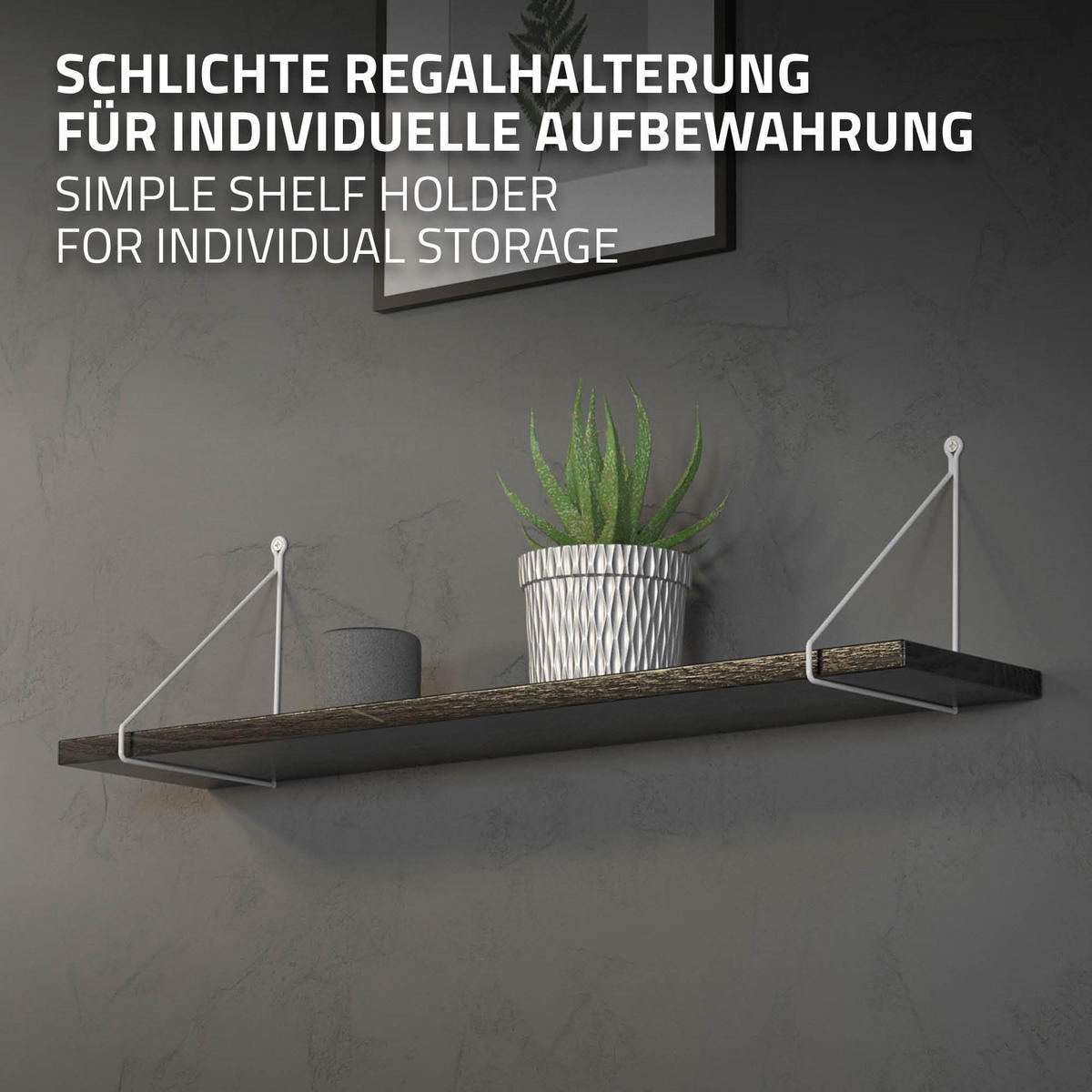 REGALHALTERUNG 2er Set 200mm Weiss - Weiß, Metall (25/25/20cm) - ML-DESIGN
