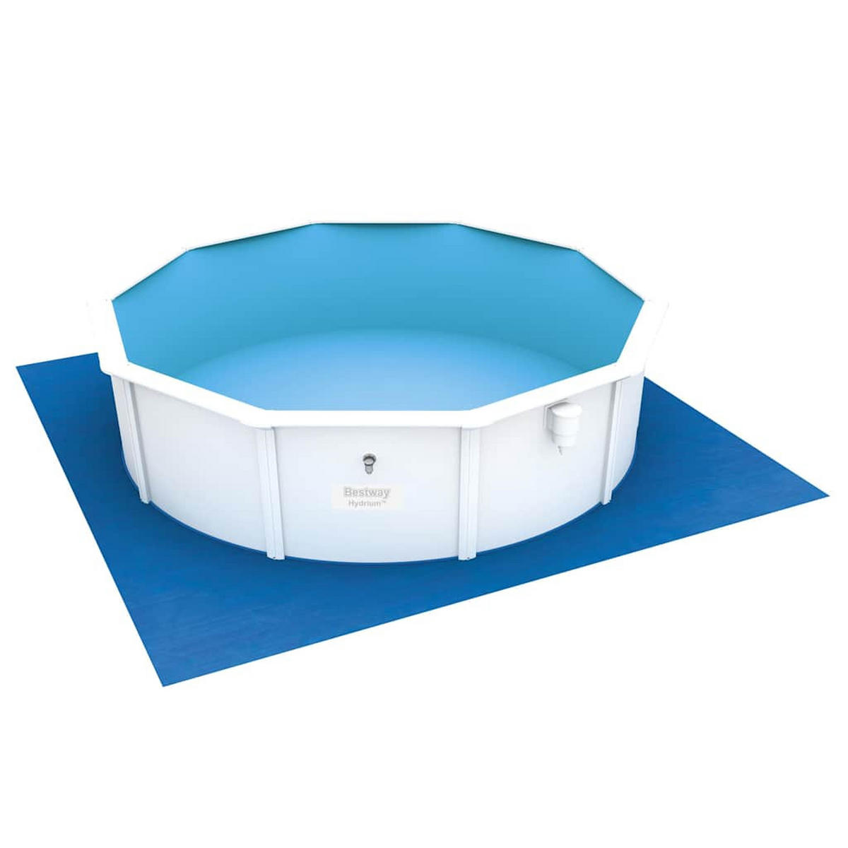 POOL-BODENPLANE BESTWAY Flowclear 488/488 Cm - Blau, Kunststoff (488/488cm) - Bestway