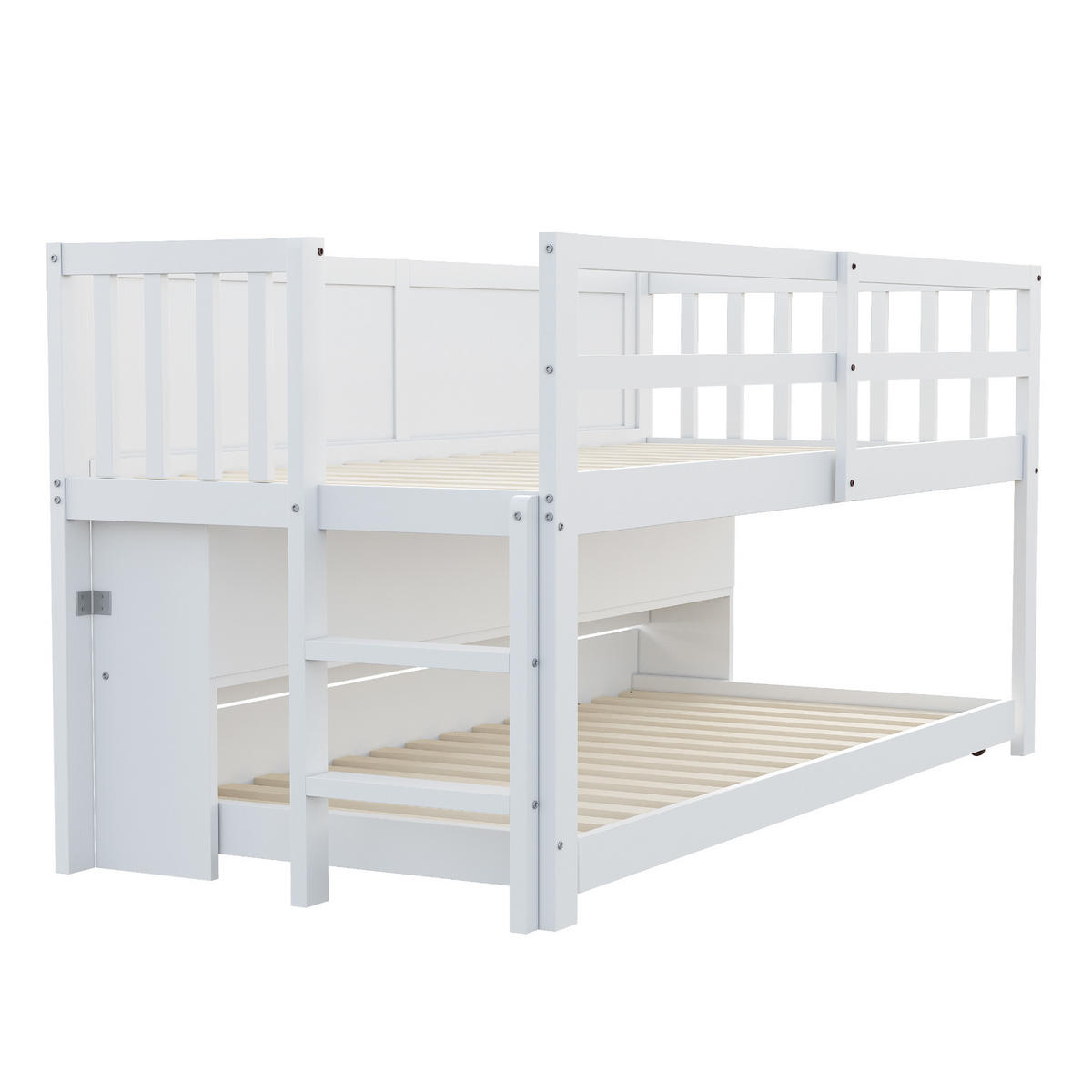 KINDERBETT 90/200 cm ausziehbar mit Graffiti-Tafel und offenem Stauraum - Weiß, Holz (90/200cm) - OKWISH