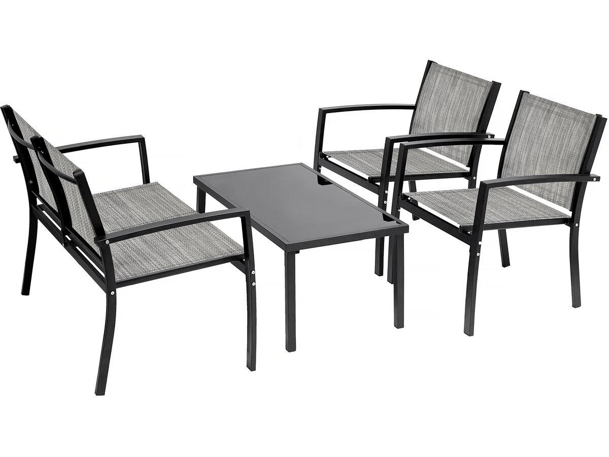 GARTENSITZGRUPPE lino Grau - Grau, Metall - Habitat Garten