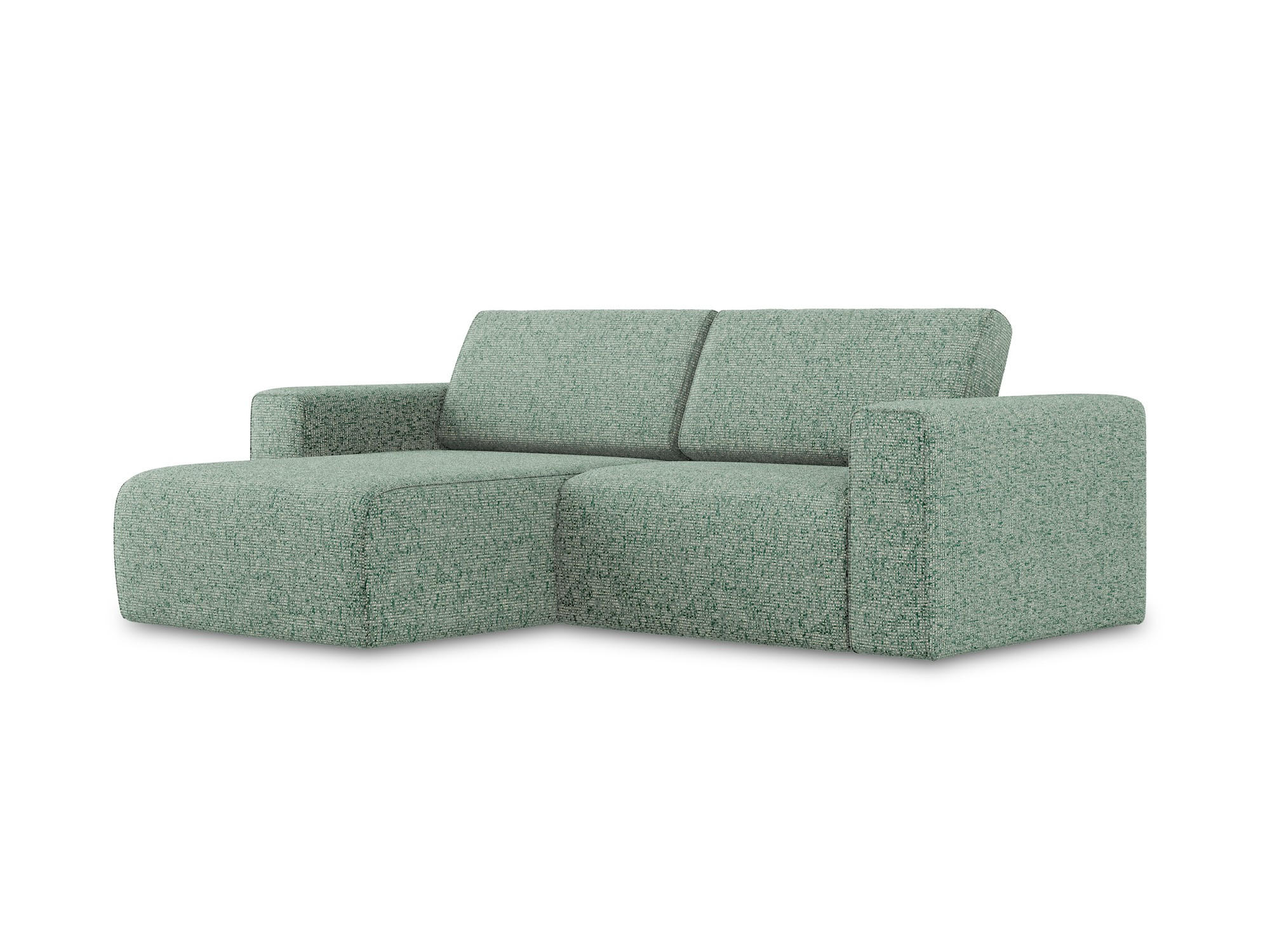 ECKSOFA Links Strukturstoff Stoff Grün - Schwarz/Hellgrün, Kunststoff/Textil (167/224cm) - Makamii