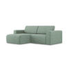 ECKSOFA Links Strukturstoff Stoff Grün - Schwarz/Hellgrün, Kunststoff/Textil (167/224cm) - Makamii