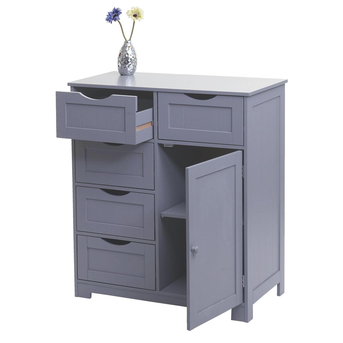 KOMMODE Grau - Grau, Holzwerkstoff (70/80/35cm) - MCW