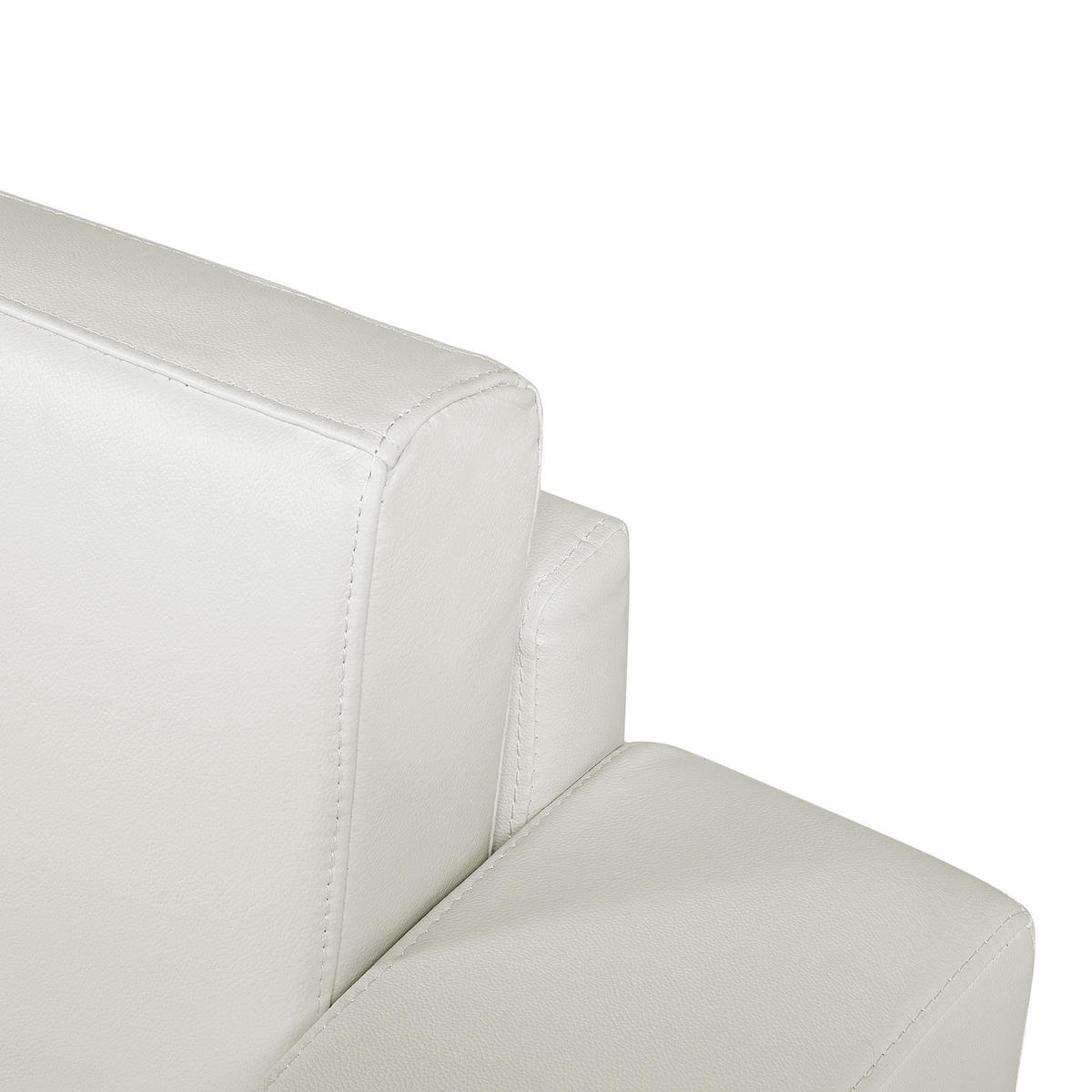 3-SITZER-SOFA Echtleder Weiß Helsinki - Weiß, Leder/Fell (186/72/76cm) - Beliani