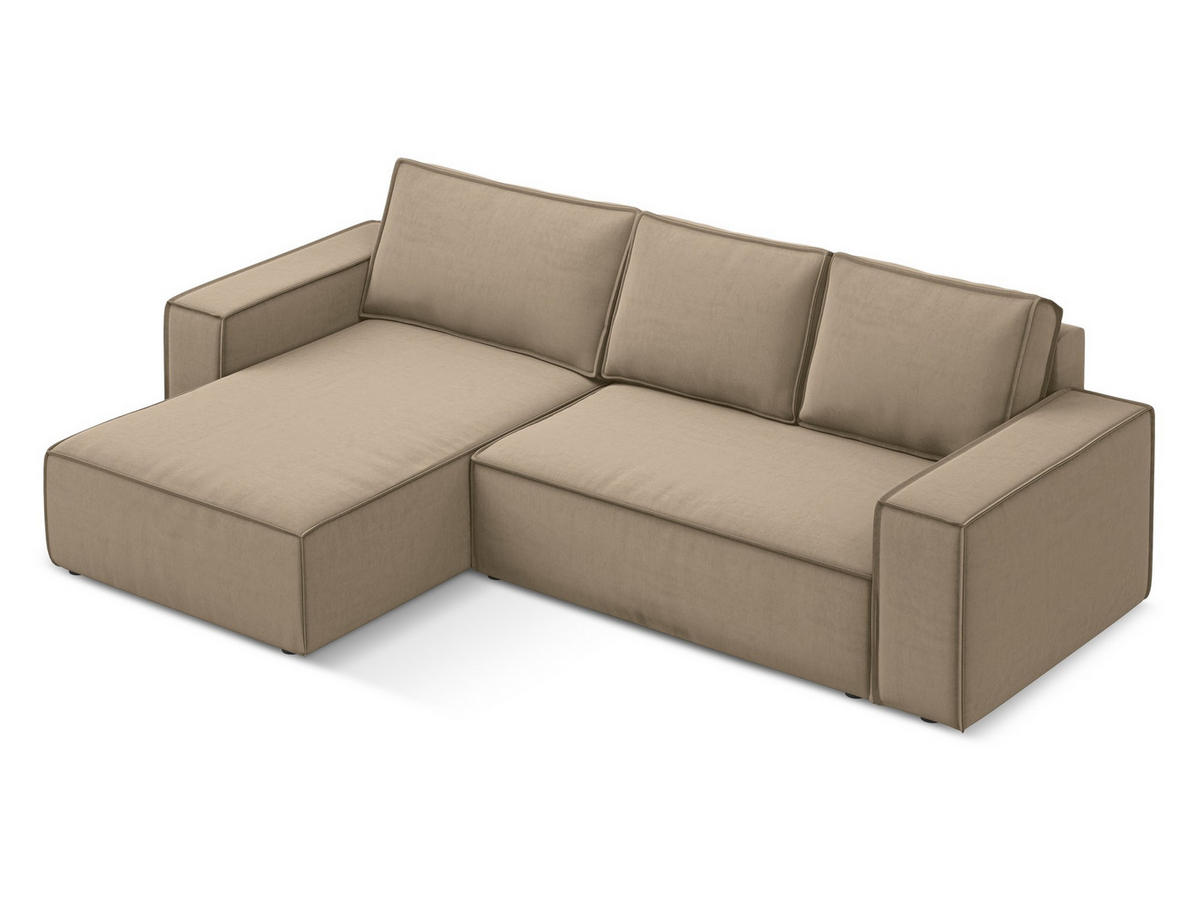 4-SITZER-SOFA Samt Stoff Schwarz - Schwarz, Kunststoff/Textil (335/70/166cm) - Makamii