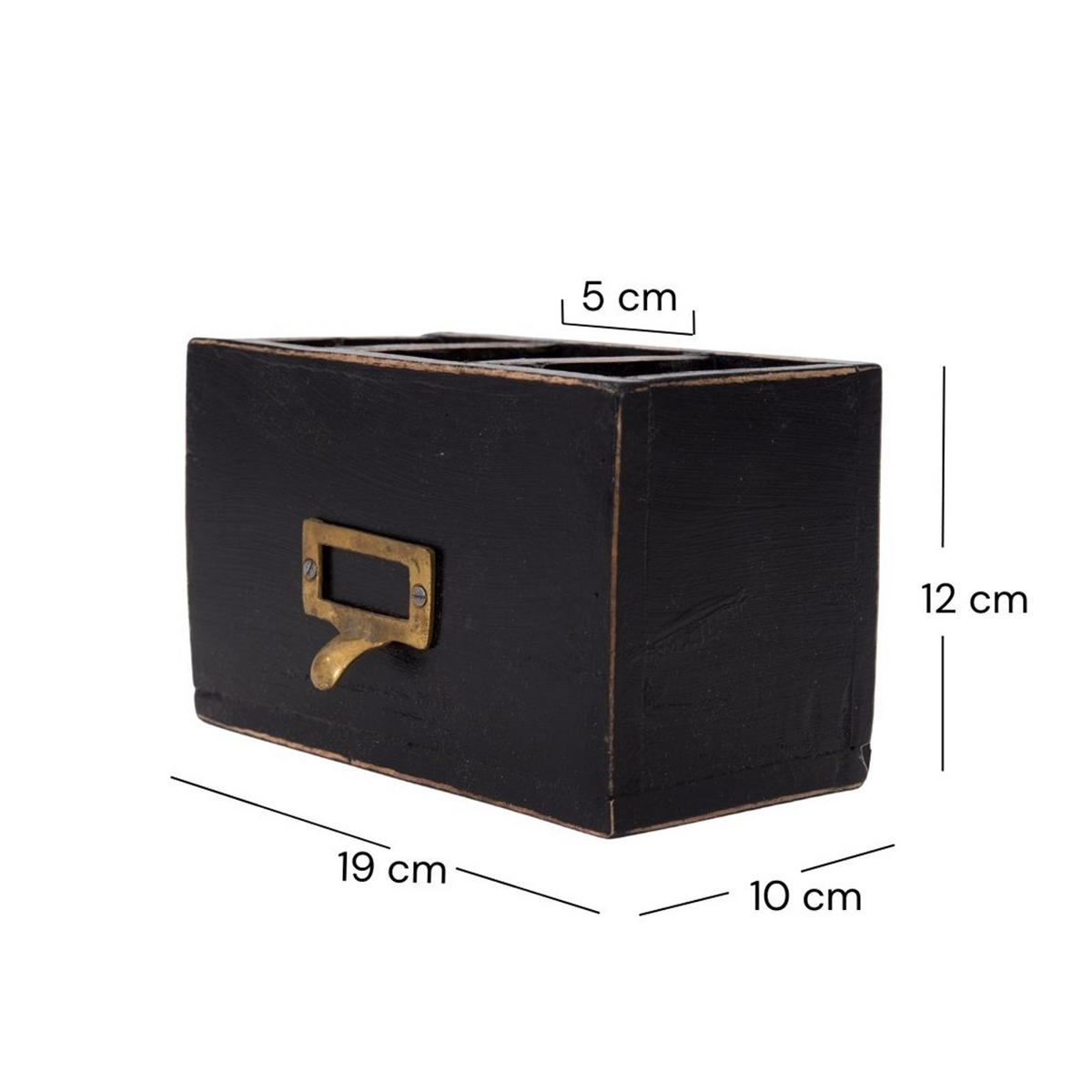 STIFTEHALTER-BOX Vintage 19 Mahagoni 09 voodoo - schwarz - Schwarz, Holz (10/19/12cm) - DESIGN DELIGHTS