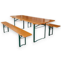 BIERZELTGARNITUR ALPENFEST PRO Premium Qualität xBxT 77x220x80cm feIn sortiertem Fichtenholz - Eichefarben, Holz - CHEFGASTRO