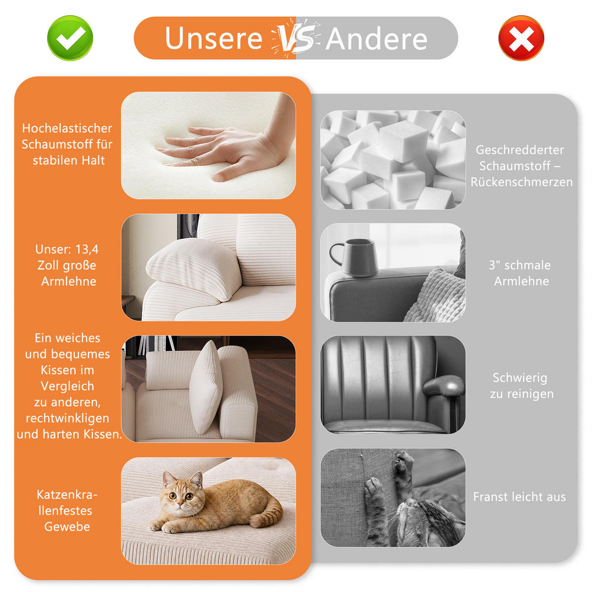 ECKSOFA,3-SITZER-SOFA, Stoffsofa L Form Cordstoff mit Hocker,Beige - Beige, Textil (264/89cm) - PARAFTA HOME