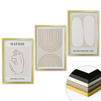 WANDBILDER 3er Set - 40x60 cm Goldrahmen - Stilvolle minimalistische Linien - Goldfarben, Kunststoff (40/60cm) - ArtPrintCave