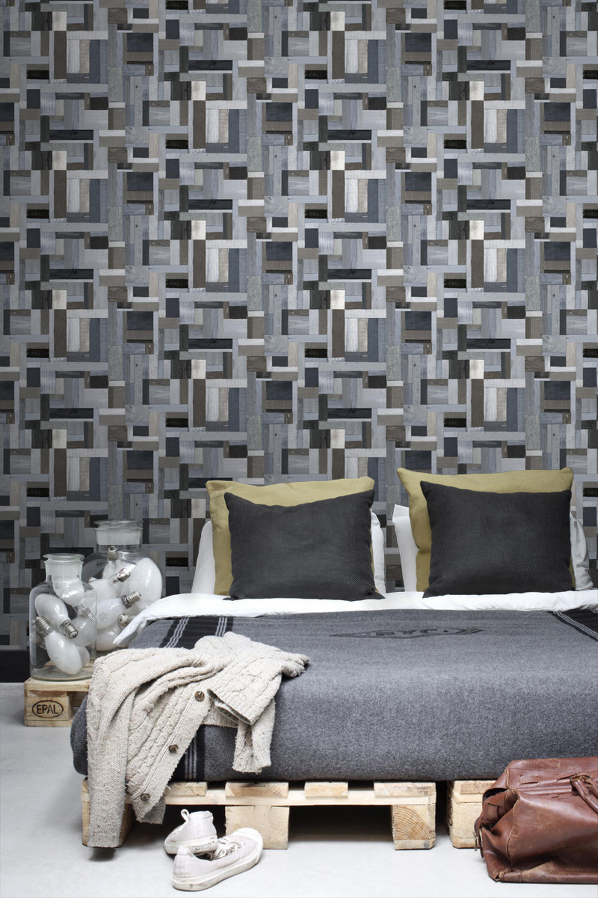 TAPETE Holz-Optik 53 cm x 10.05 m - Blau, Papier (53/1000cm) - ESTAhome