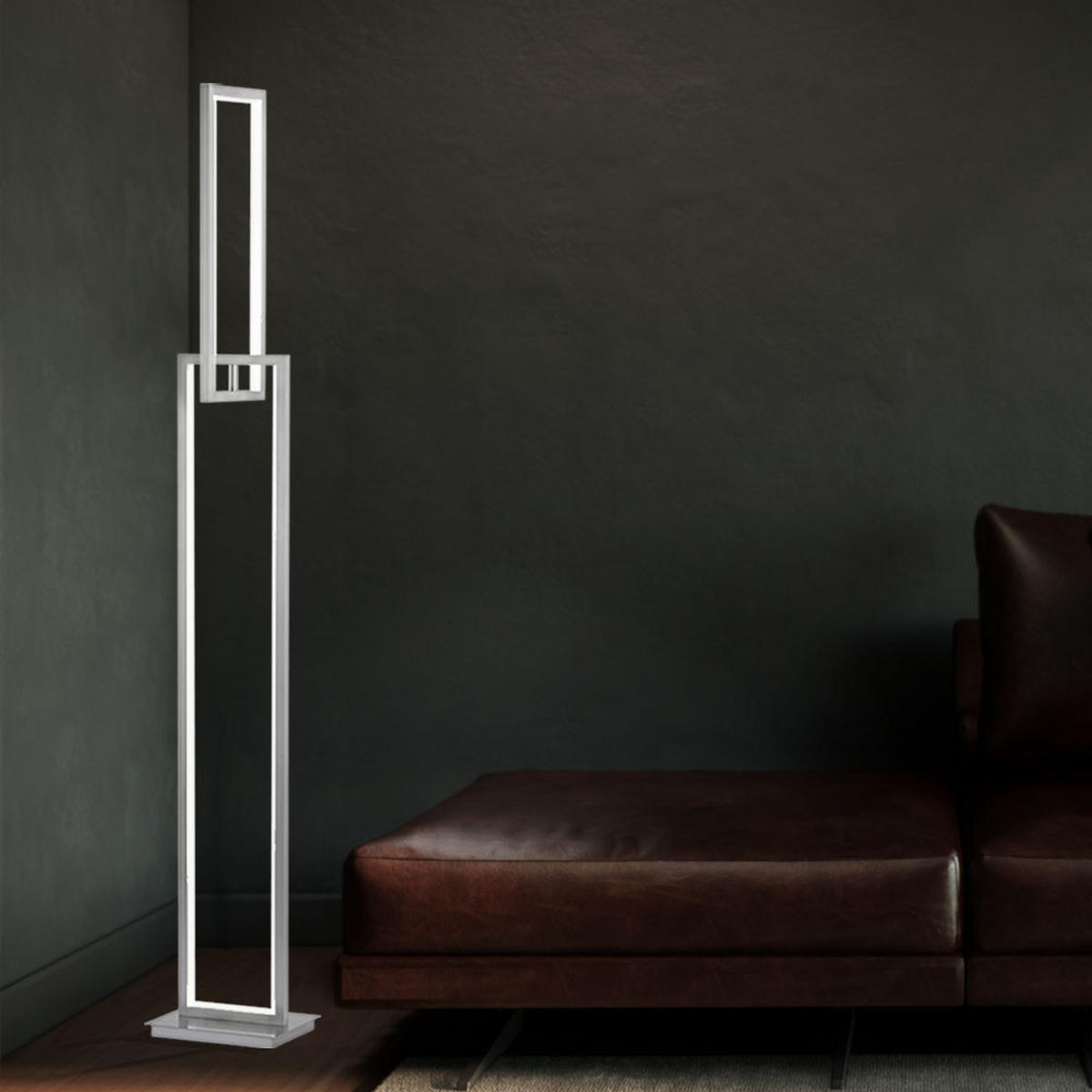 LED STEHLEUCHTE Metall Silber Matt - Silberfarben, Metall (22/18/146cm) - Wofi