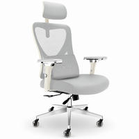 CLEVERSEAT Bürostuhl ergonomisch | Schreibtischstuhl mit Kopfstütze für Home Office Arbeitszimmer | Beige-Grau - Beige/Silberfarben, Kunststoff/Textil (70/134/70cm) - Clouvou