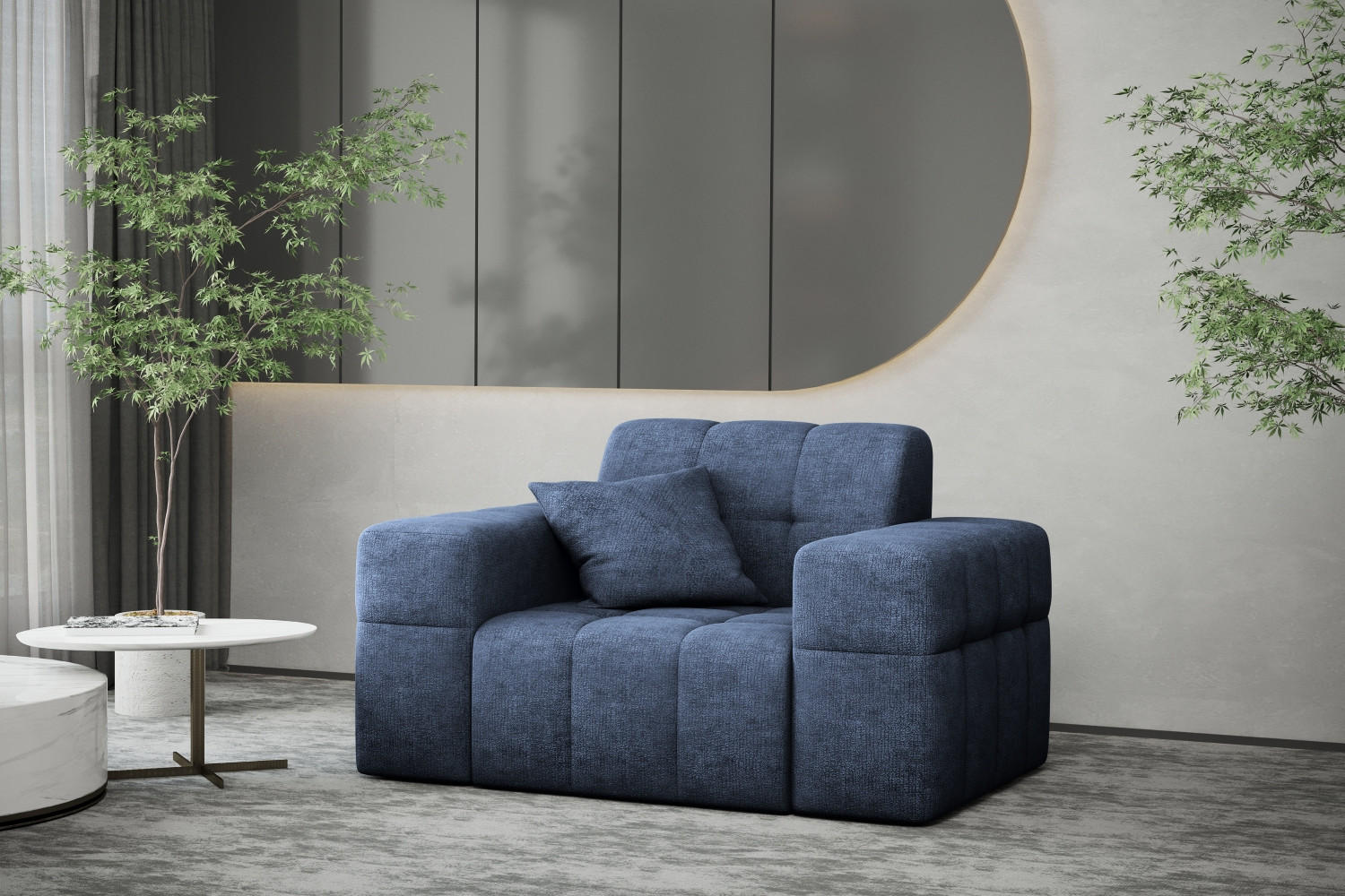 SESSEL NIMES Stoff Perfect Harmony Dunkelblau - Dunkelblau, Holz/Textil (120/82/92cm) - Kaiser Möbel
