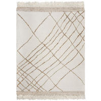 TEPPICH Kurzflor Streifen Muster, Abstrakt, Wohnzimmer Beige-Natur Rechteckig 120x170 - Beige, Textil (120/170cm) - KADIMA DESIGN