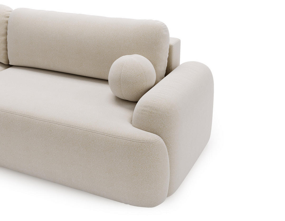 ECKSOFA DION BEIGE L - Links - Beige, Textil (261/177cm) - Luxkor24