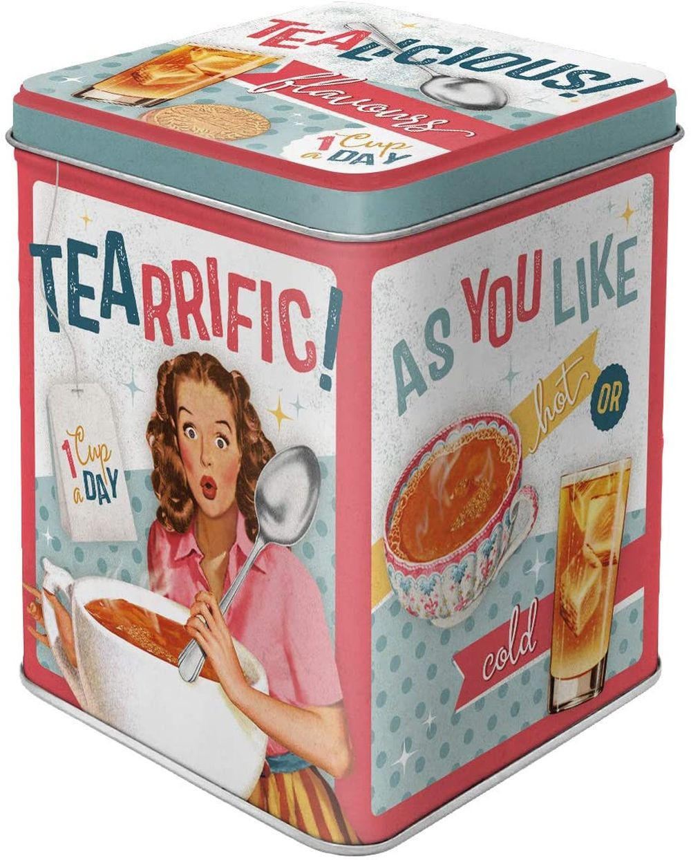 TEEDOSE Say it 50's Tealicious & Tearrific - Multicolor, Metall (1/9.5cm) - Nostalgic-Art