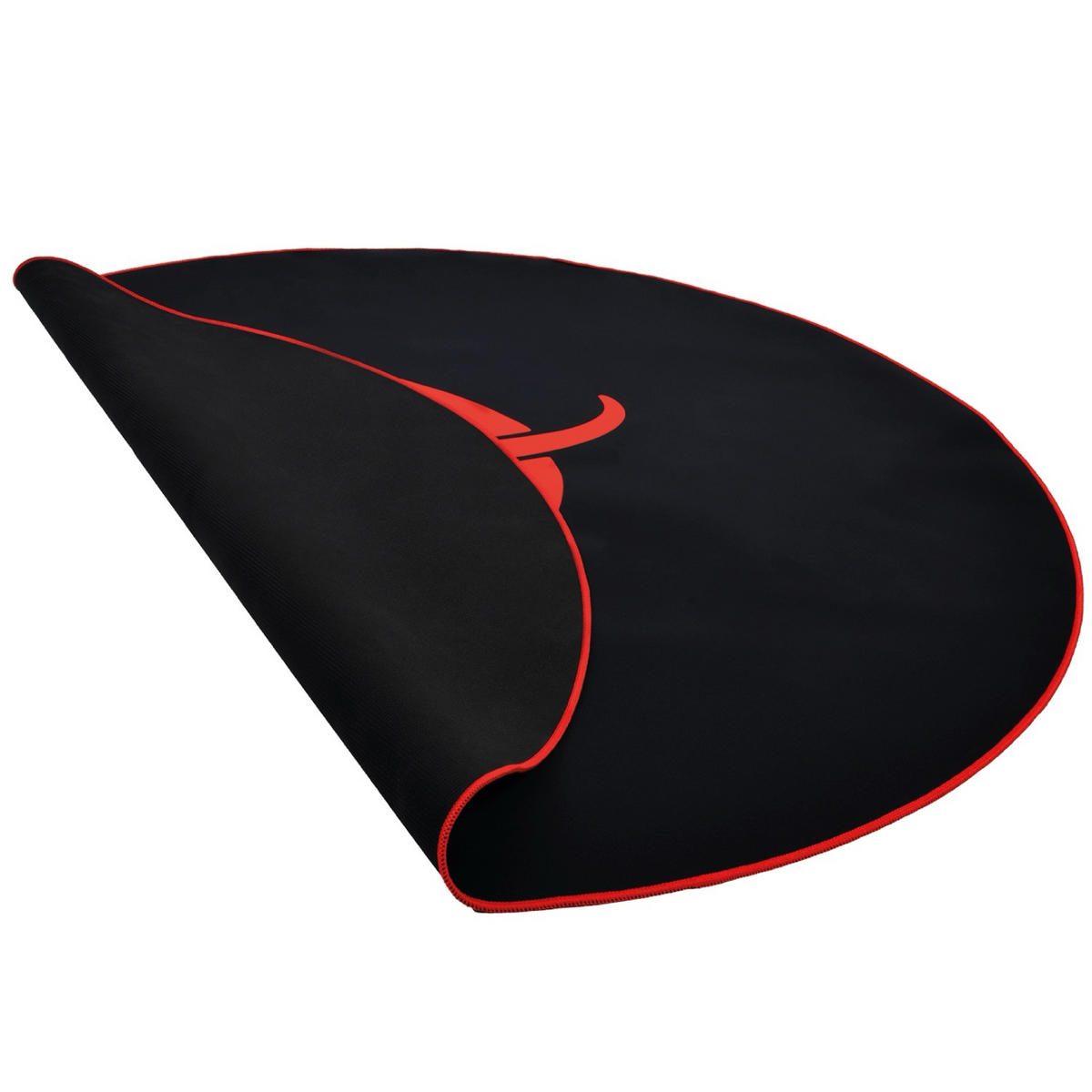 BODENSCHUTZMATTEN Zona Runden 121 cm Schwarz/Rot - Rot/Schwarz, Textil (121/121cm) - Arozzi