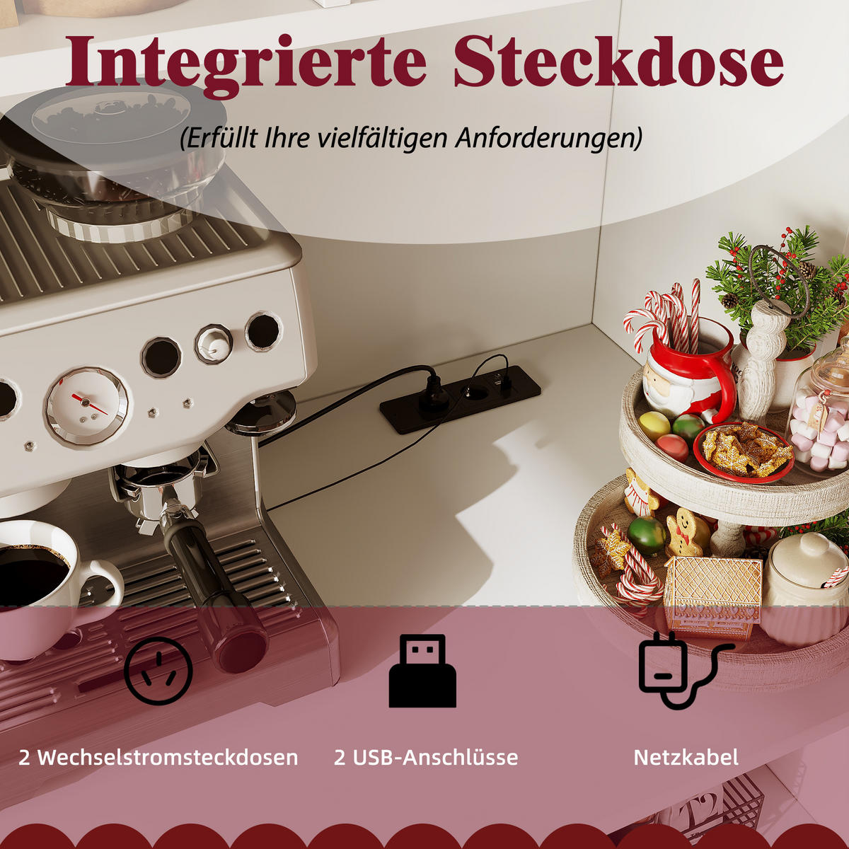 KÜCHENSCHRANK 110x38x180Cm LED Steckdose 5 Türen Weiß - Weiß, Metall (110/180/38cm) - FLIEKS