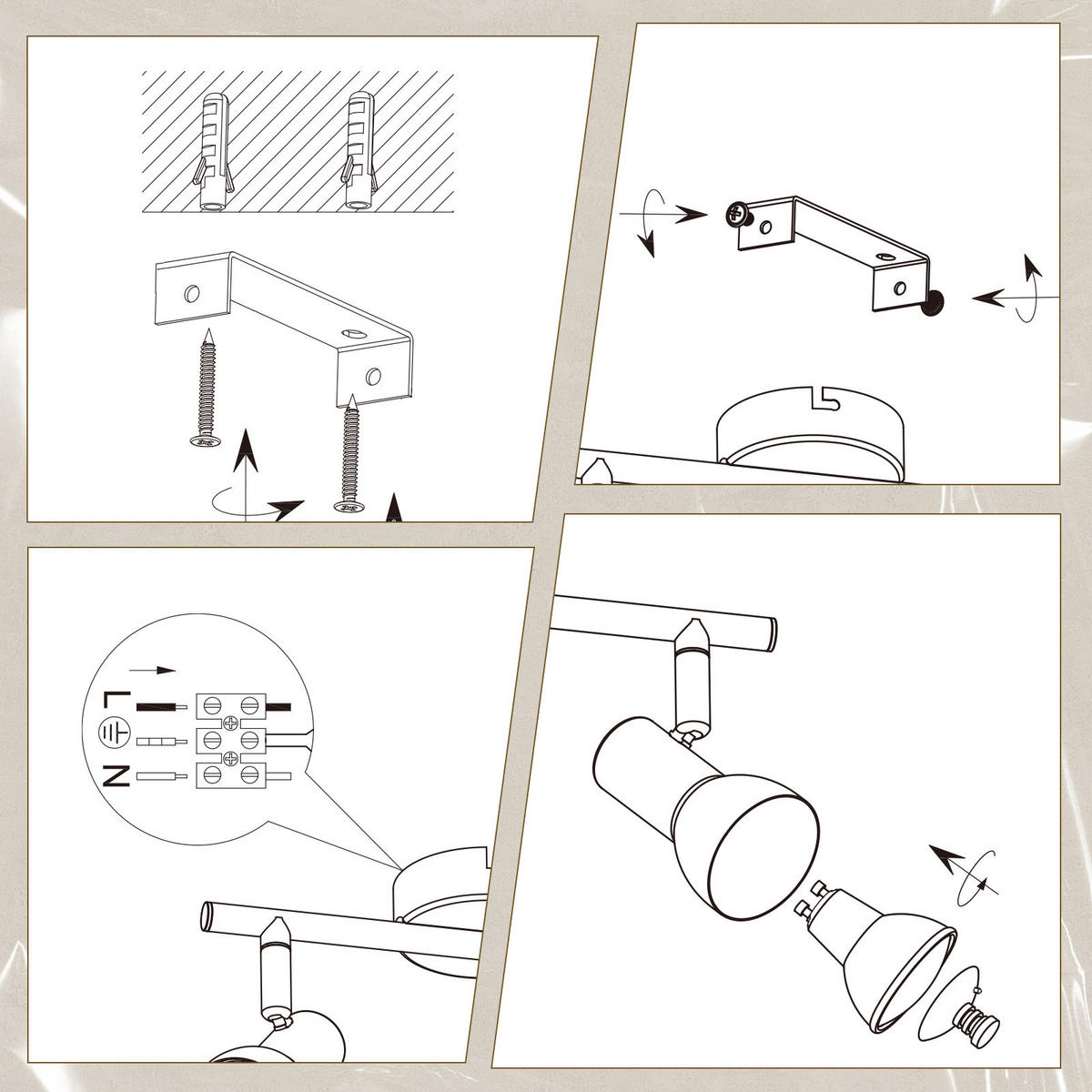 STRAHLER 2 Flammig-GU10 8*15.5*25.5 - Weiß, Metall (25.5/8/15.5cm) - ZMH