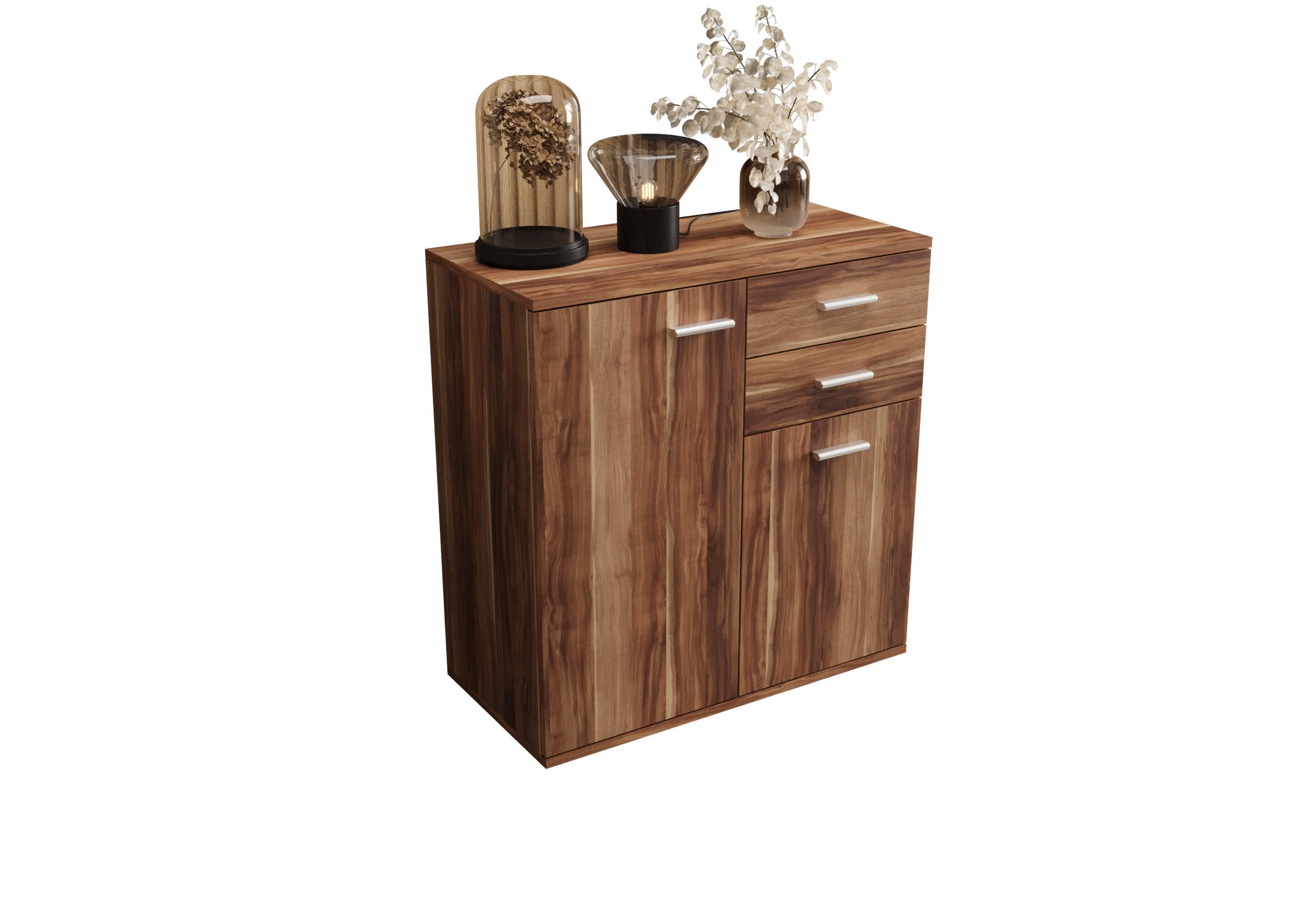 KOMMODE London LMK 2D2S mit 2 Türen, Sideboard in Farbe: Braun, Größe: 71 x 75 x 35 cm - Braun, Holzwerkstoff (71/75/35cm) - O-Sofa