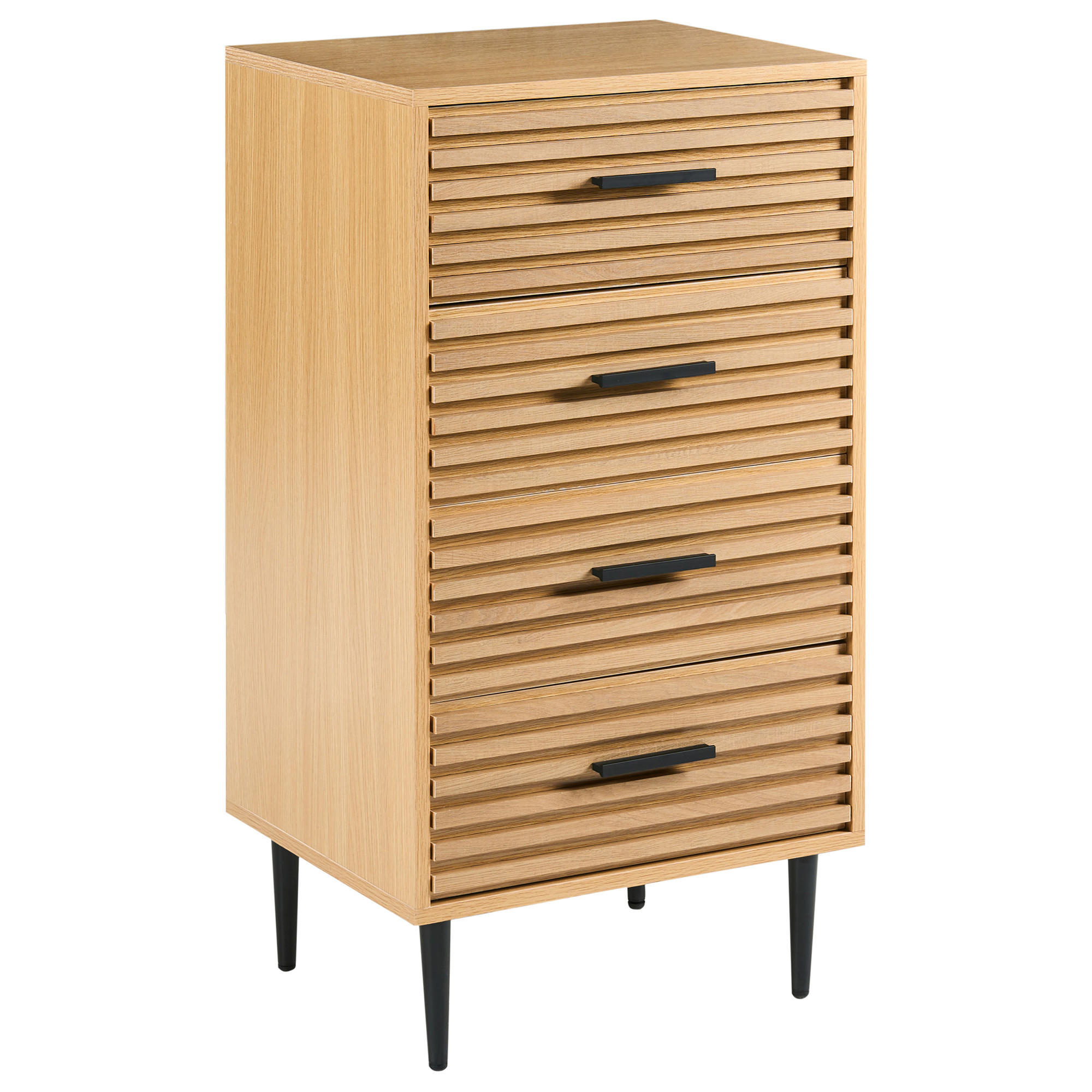 KOMODA s 4 zásuvkami Světle hnědá Keith - světle hnědá, kompozitní dřevo (48/90/40cm) - Beliani