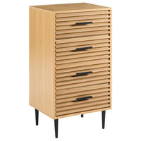 KOMODA s 4 zásuvkami Světle hnědá Keith - světle hnědá, kompozitní dřevo (48/90/40cm) - Beliani