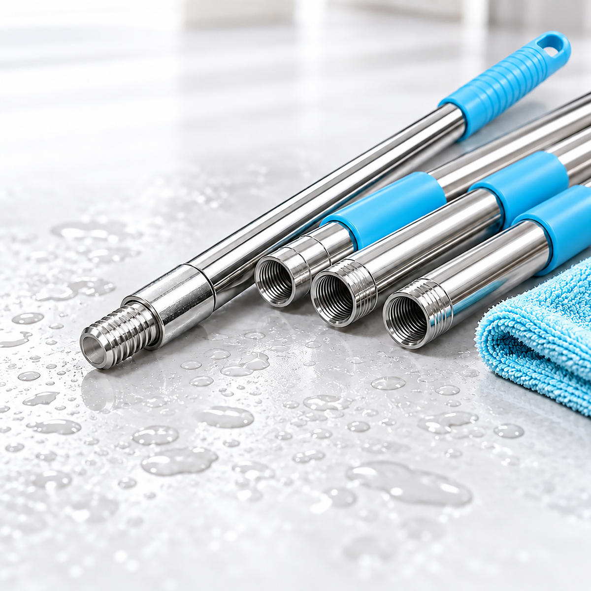 BODENBESCHICHTUNGS-SET Weiß Blau Grün 6-tlg. - Multicolor, Kunststoff/Metall - Relaxdays