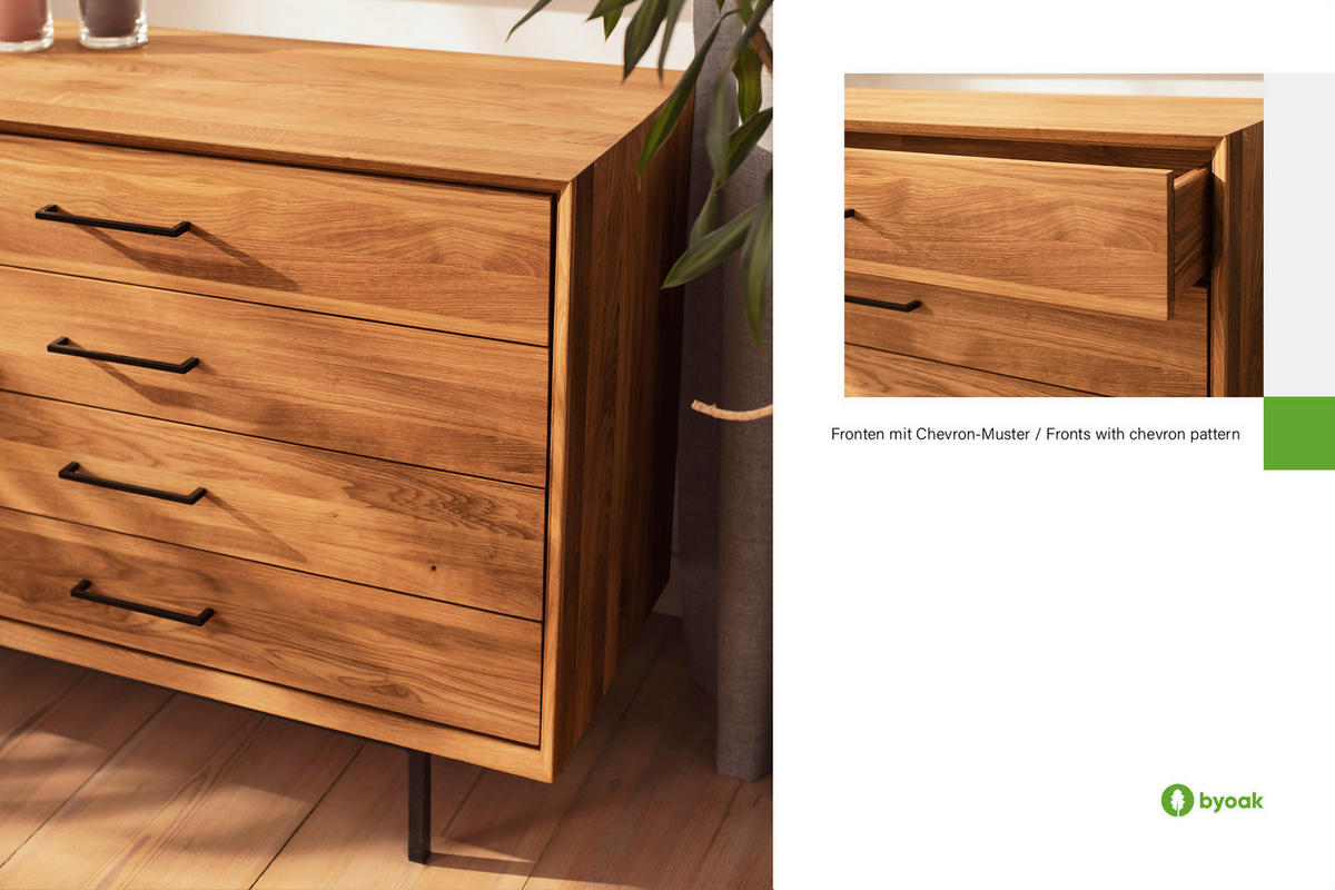 KOMMODE HOCH LEON Kernbuche - Kernbuche, Holz (97/95/45cm) - byoak