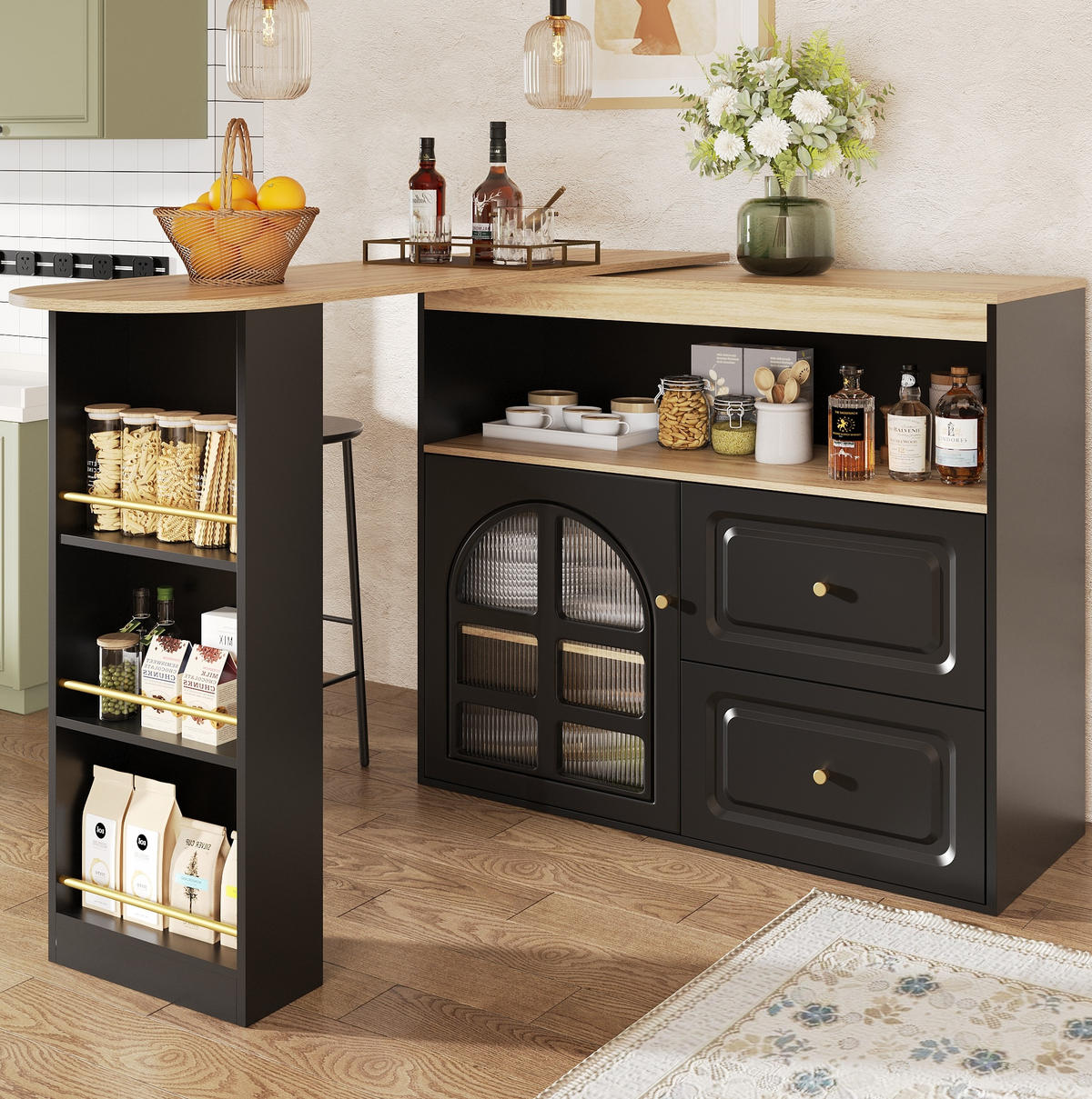 STEHTISCH drehbar ausziehbar 138-204 cm MDF Schwarz - Schwarz, Holz (39/104/138cm) - Beauniv