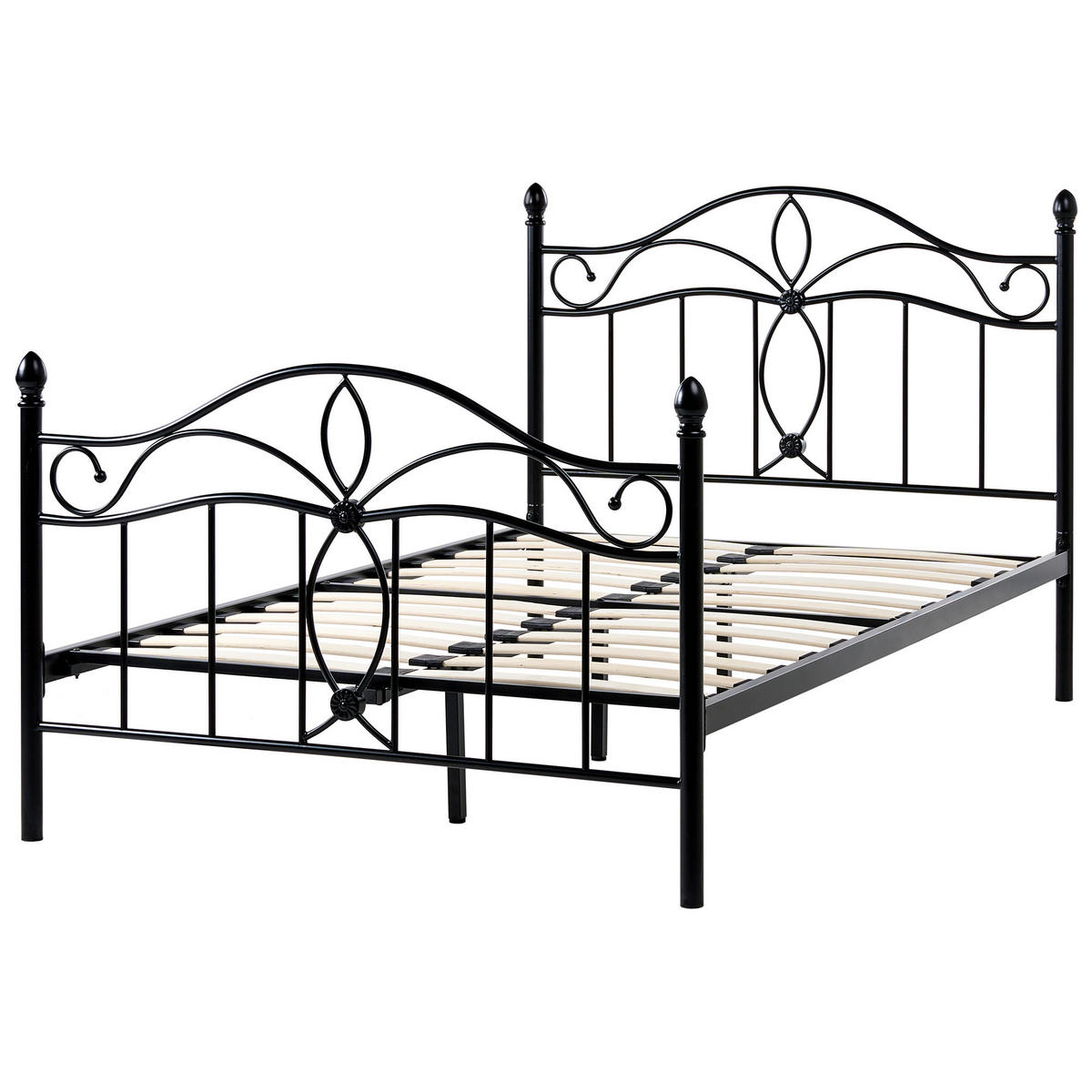 BETT mit Lattenrost 120/200 cm Schwarz Antlia - Schwarz, Metall (120/200cm) - Beliani