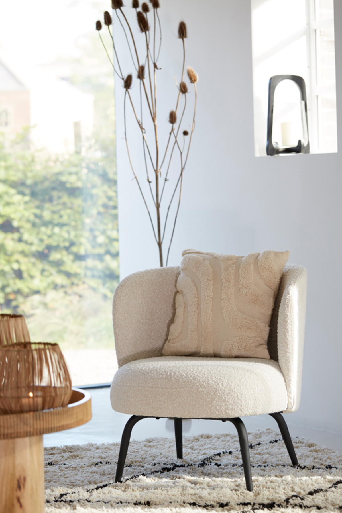 SESSEL Dieyda Braun 68/67/72 cm - Weiß, Textil (67/72/68cm) - Light & Living