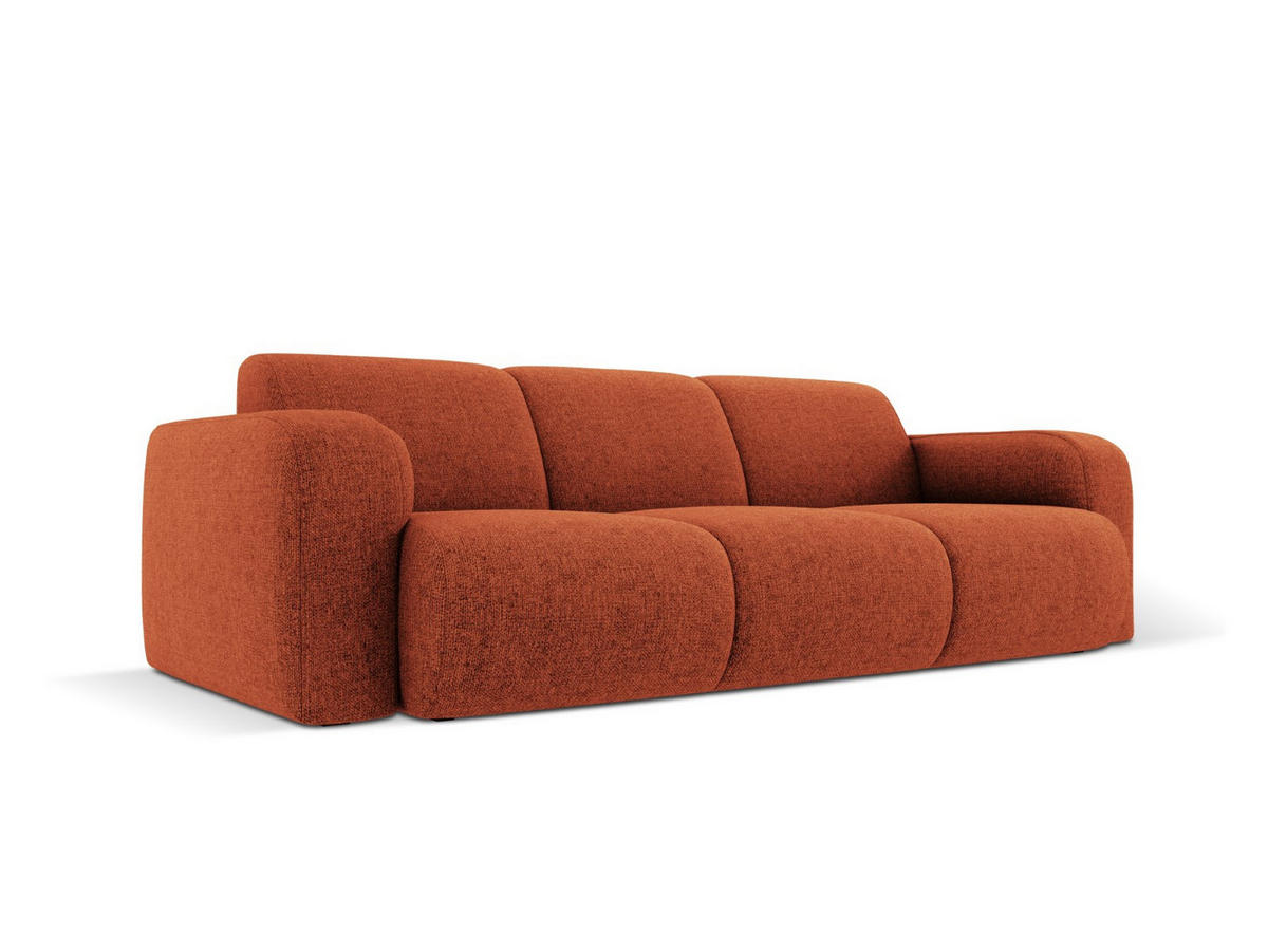 SOFA Molino aus Chenille-Stoff terrakotta 3 Sitzplätze - Terra cotta, Textil (95/72/235cm) - Micadoni