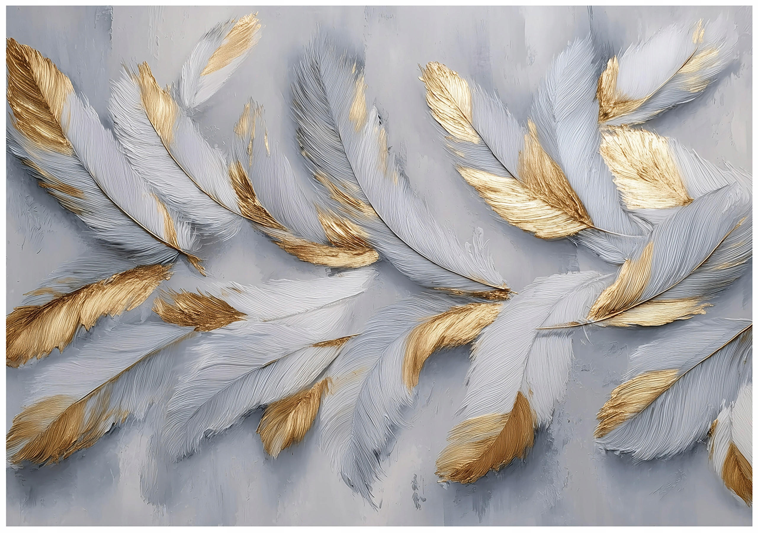 FOTOTAPETE Federn Glamour Grau 400x280 cm - Multicolor, Papier (400/280cm) - Wallarena