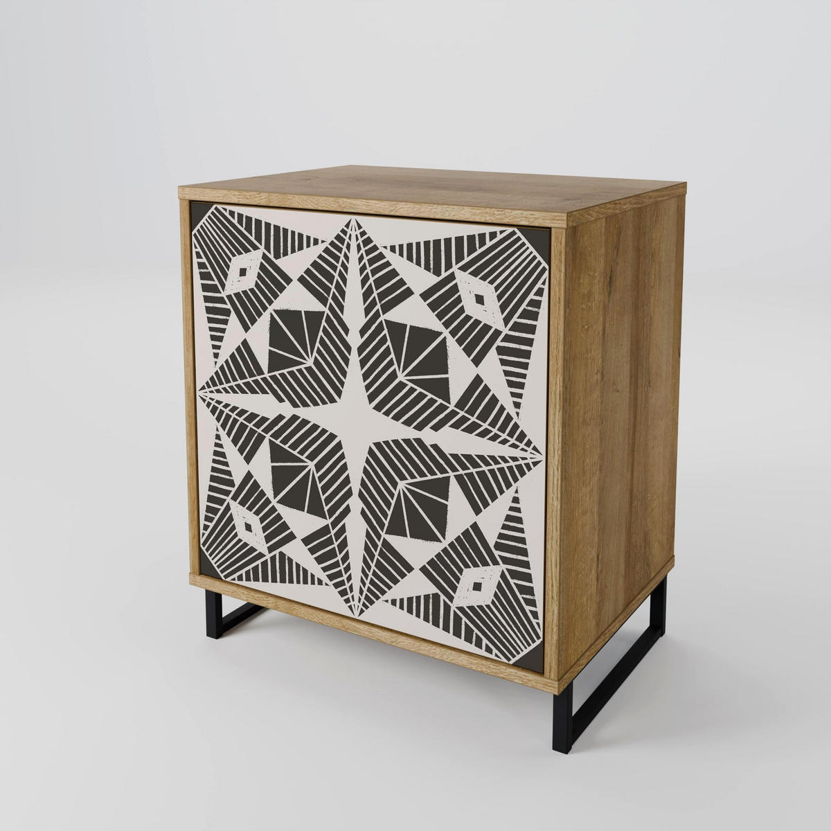 SIDEBOARD MONOCHROME NEXUS, Eichefarben, 57,5x42x57,5 cm, Ohne Füße - Eichefarben/Multicolor, Holzwerkstoff (57.5/57.5/42cm) - SpaceRebels
