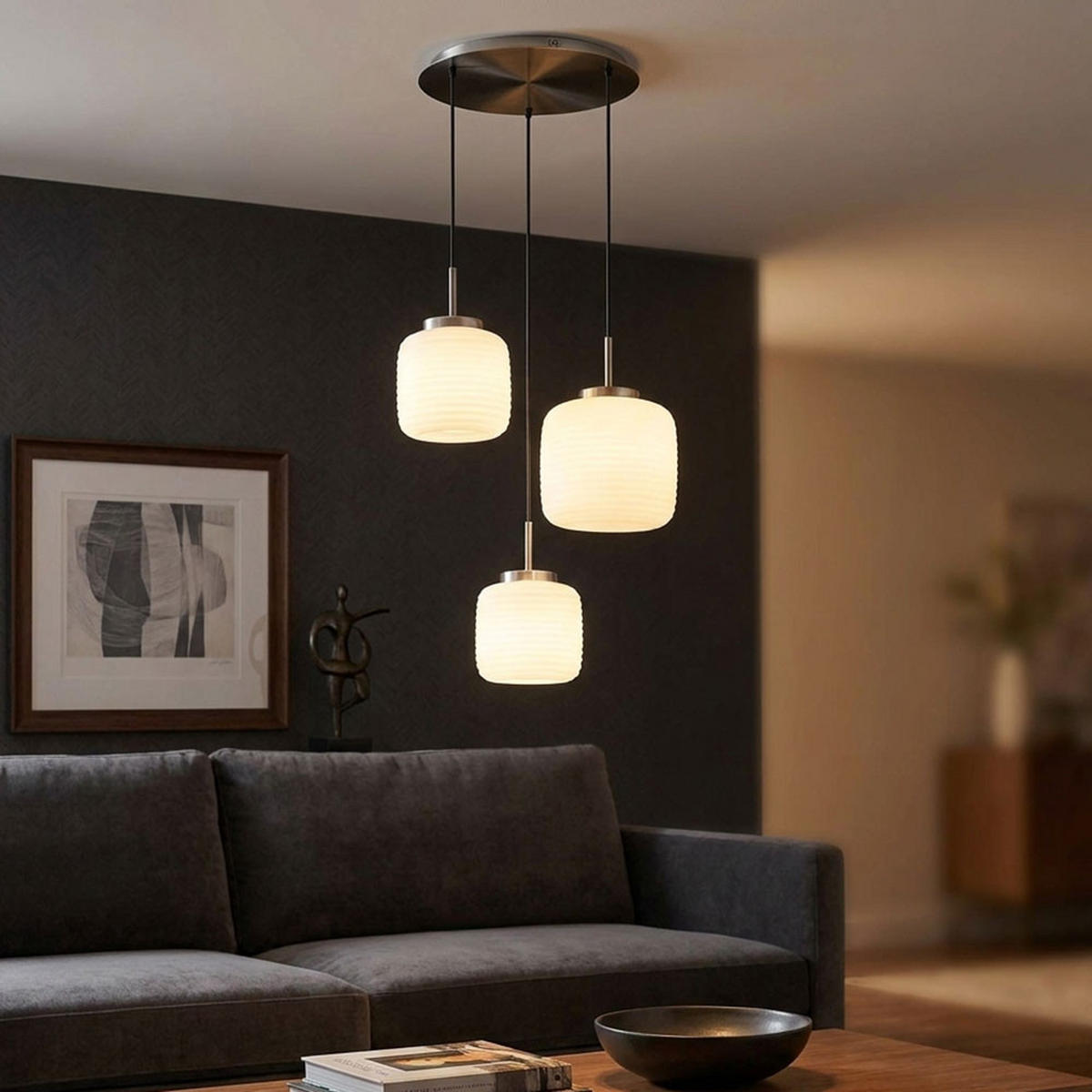 LED HÄNGELEUCHTE Metall Weiß KLADORA - Orange, Glas (52.5/52.5/130cm) - Globo Lighting