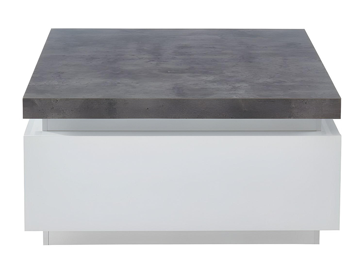 COUCHTTISCH nicht ausziehbar - 90 cmcm x 90 cmcm - Holz, Platte - Grau, Weiß - HALO - Weiß/Grau, Holz (90/90/45cm) - Vente-Unique