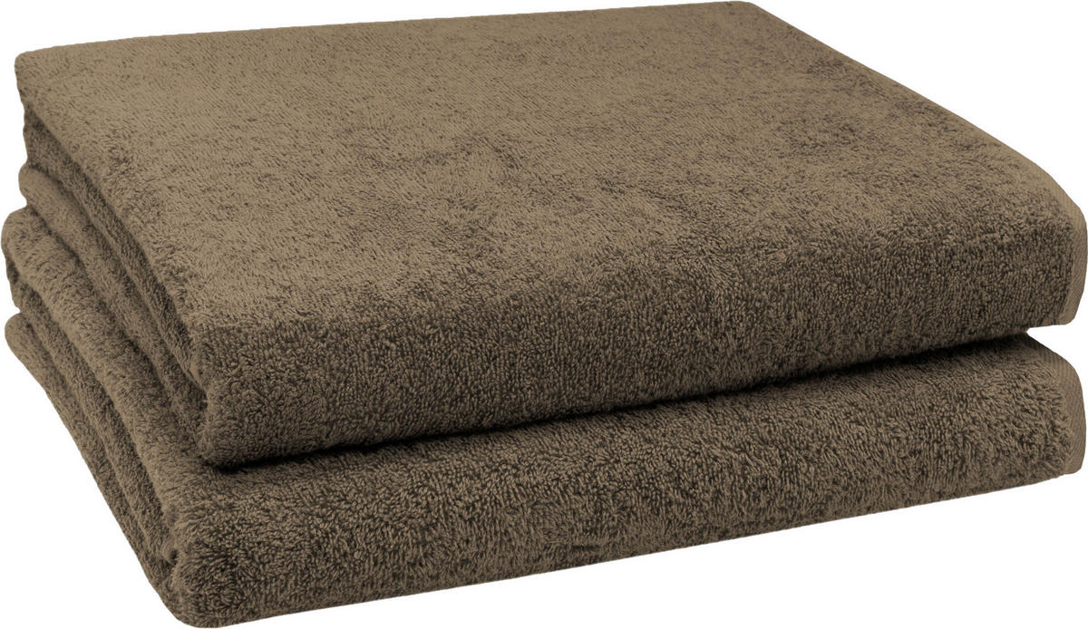 BADETUCH, 2er-Set, 100x150 cm, 100% Baumwolle, Braun - Braun, Textil (100/150cm) - Zollner