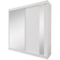 SCHWEBETÜRENSCHRANK Gaja 200/216/61 weiß mit Spiegel - Weiß, Holzwerkstoff (200/216/61cm) - Beautysofa