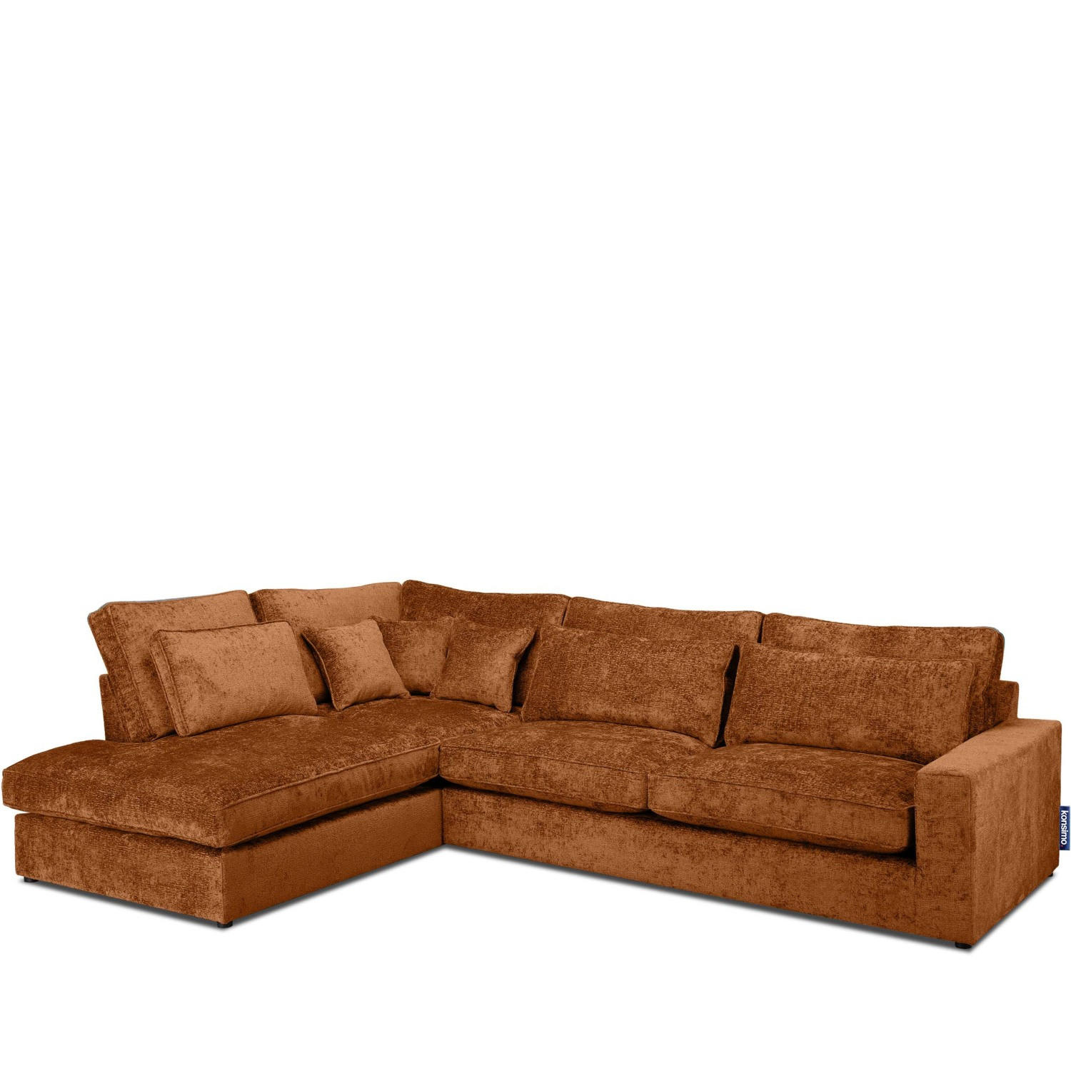 ECKSOFA LINKS IMPERA Modern 4/5 Sitzer, Orangerot - Orange, Textil (314/224cm) - KONSIMO®