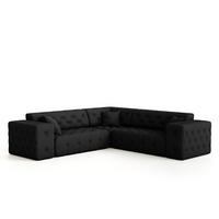 ECKSOFA Chantal - Schwarz, Holzwerkstoff/Textil (246/246cm) - Fun Möbel
