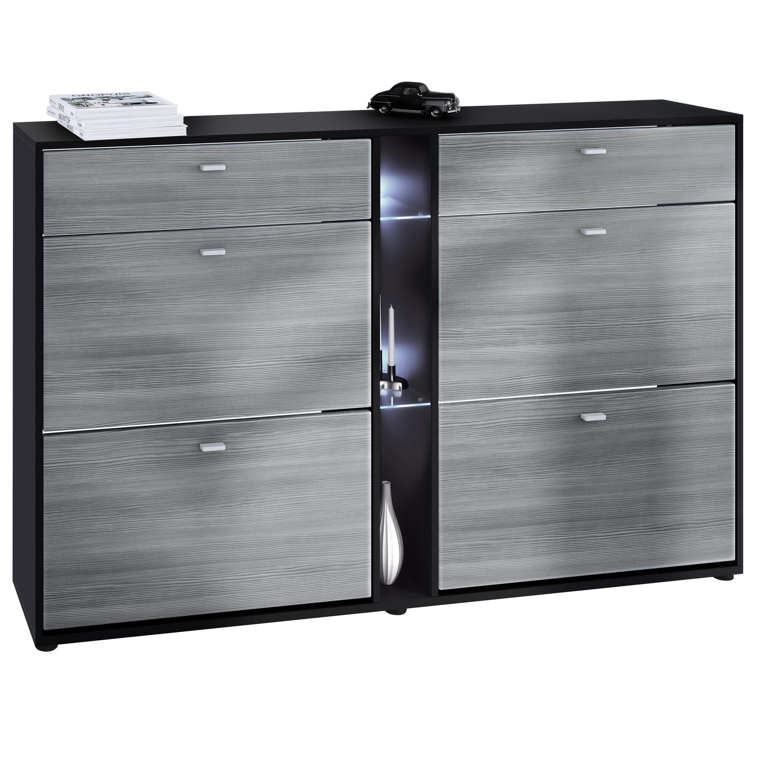 SCHUHSCHRANK Today Fronten in Avola-Anthrazit - Anthrazit, Holzwerkstoff (155.5/95/28cm) - Vladon