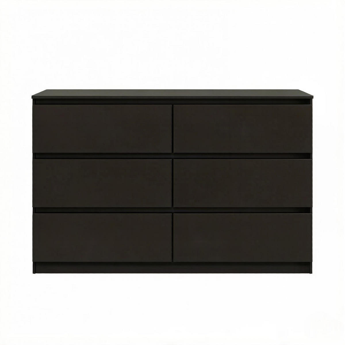 KOMMODE DE-38088 120/40/75 cm mit 6 Schubladen Schwarz - Schwarz, Holzwerkstoff (120/75/40cm) - ComfortXL