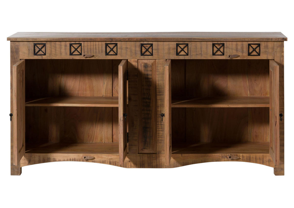 SIDEBOARD Akazie 178x42x88 natur versiegelt NATURE OF SPIRIT #240 - Braun, Holz (178/88/42cm) - Massivmoebel24