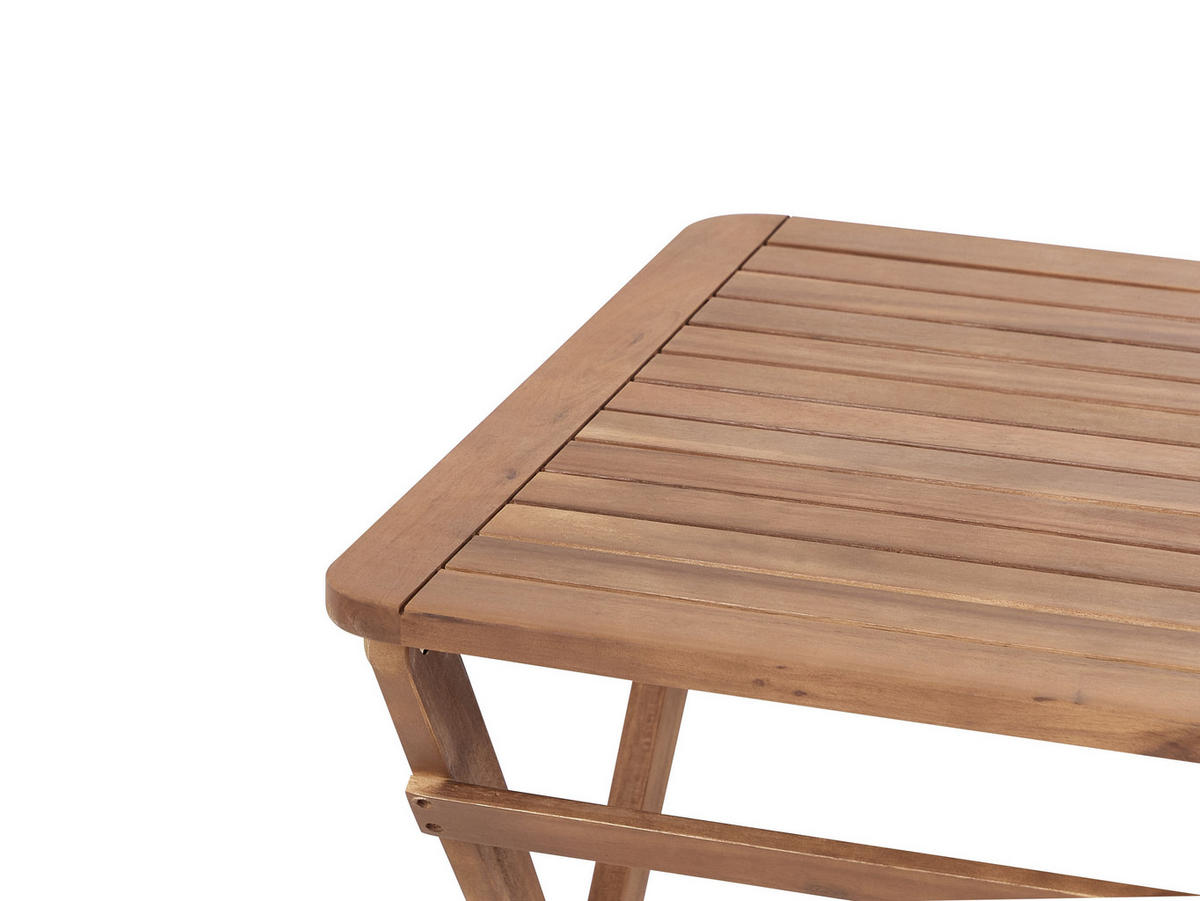 BISTRO-SET 2-Sitzer Heller Holzfarbton Paraggi - Hellbraun, Holz - Beliani